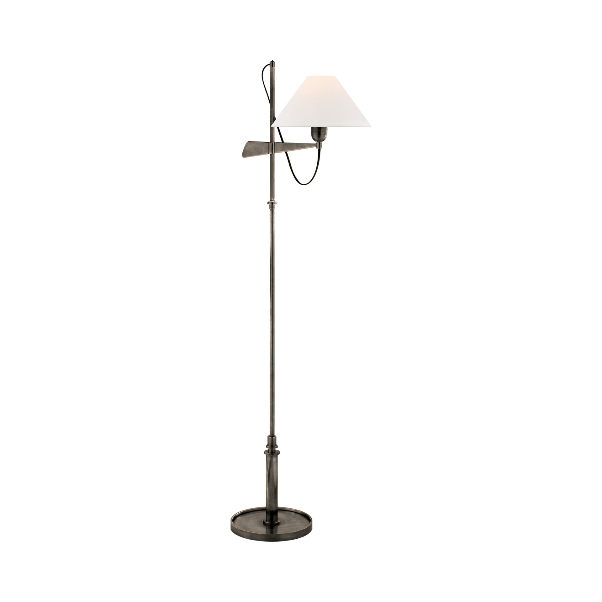 Edison Adjustable 50" Outdoor Floor Lamp in Polished Nickel