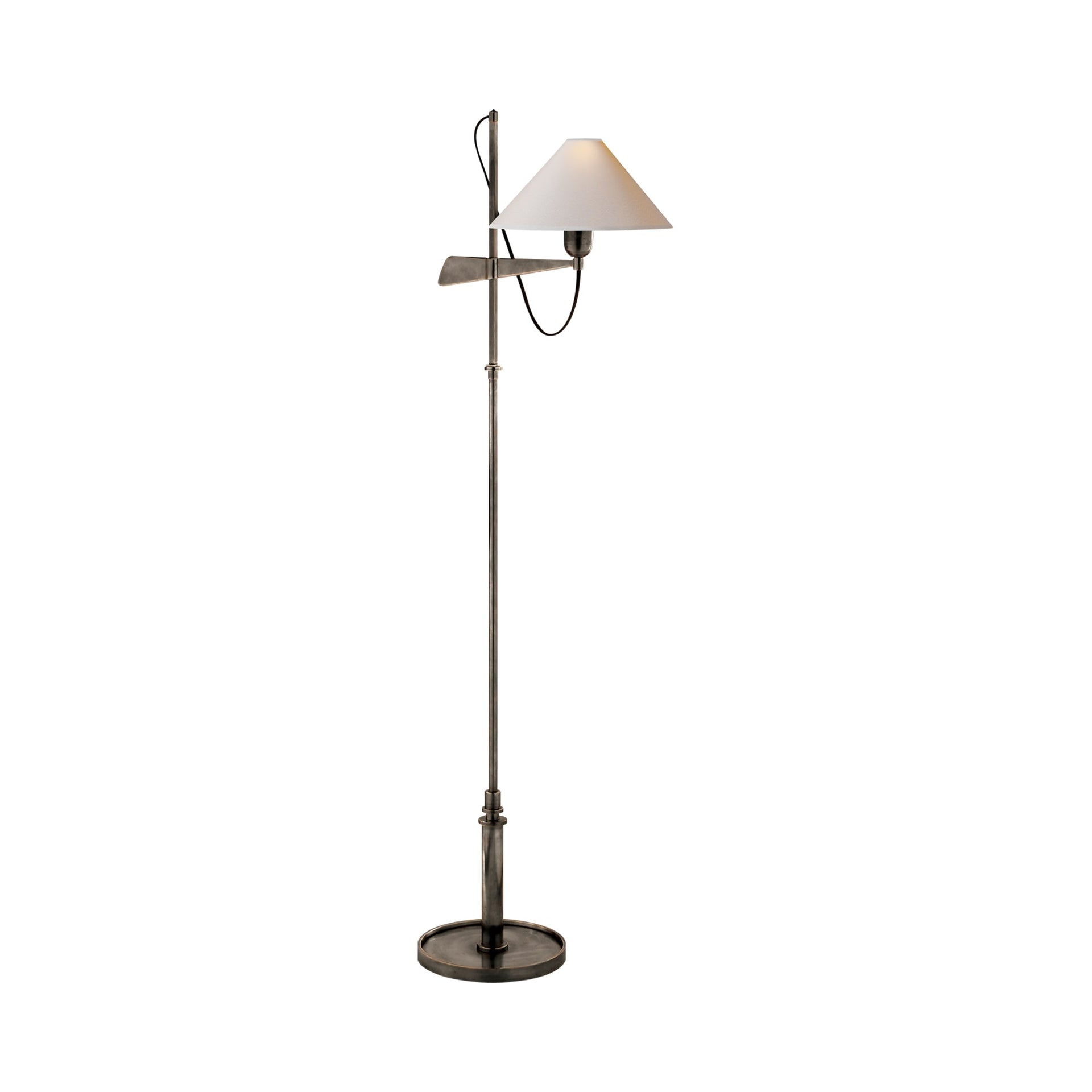 Edison Adjustable 50" Bronze Floor Lamp with Paper Shade
