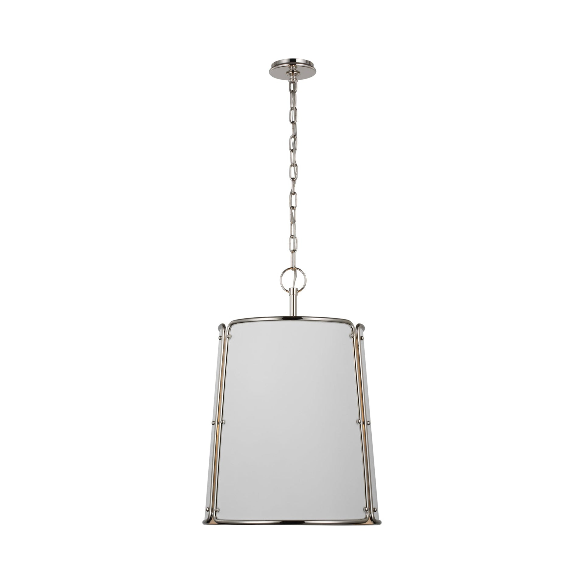 Hastings Polished Nickel 3-Light Pendant with White Glass Shade