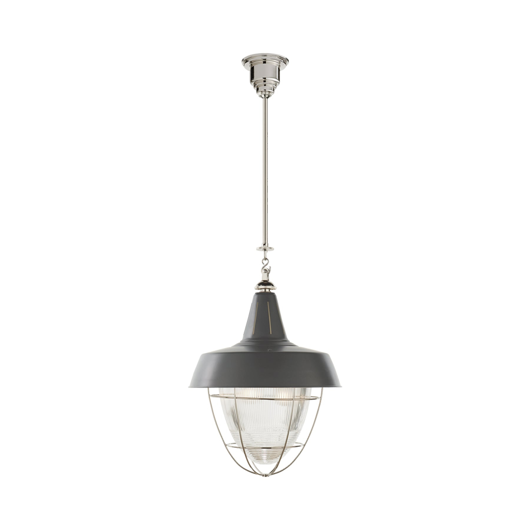 Henry 24" Polished Nickel Industrial Farmhouse Pendant Light