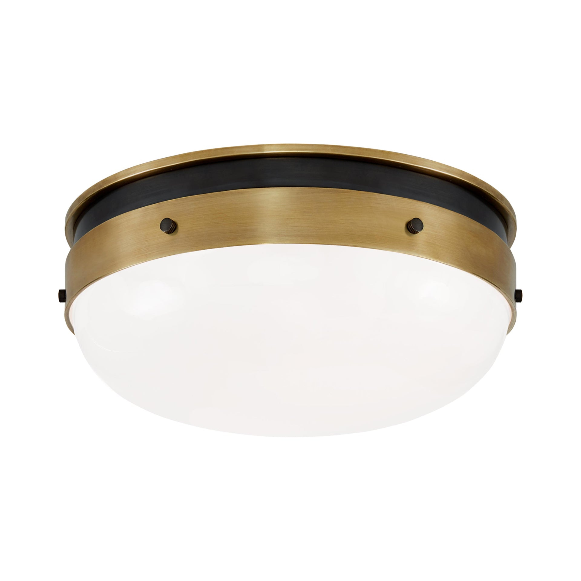 Bronze and Antique Brass 13'' Globe Flush Mount Light