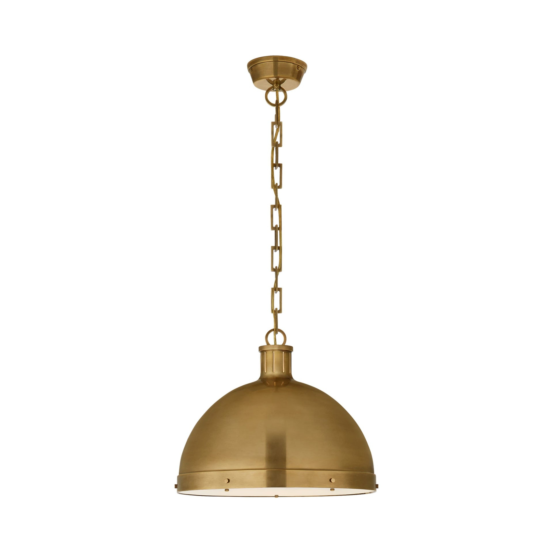 Hand-Rubbed Antique Brass Dome Pendant Light