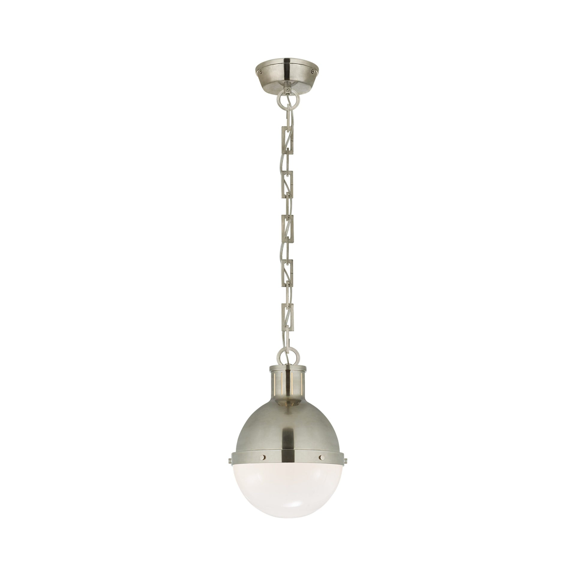 Antique Nickel Globe Pendant Light with Glass Shade