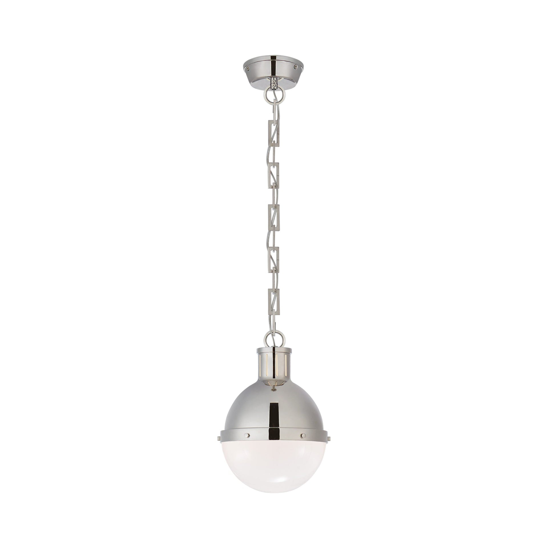 Elegant Globe Pendant Light in Polished Nickel and Glass