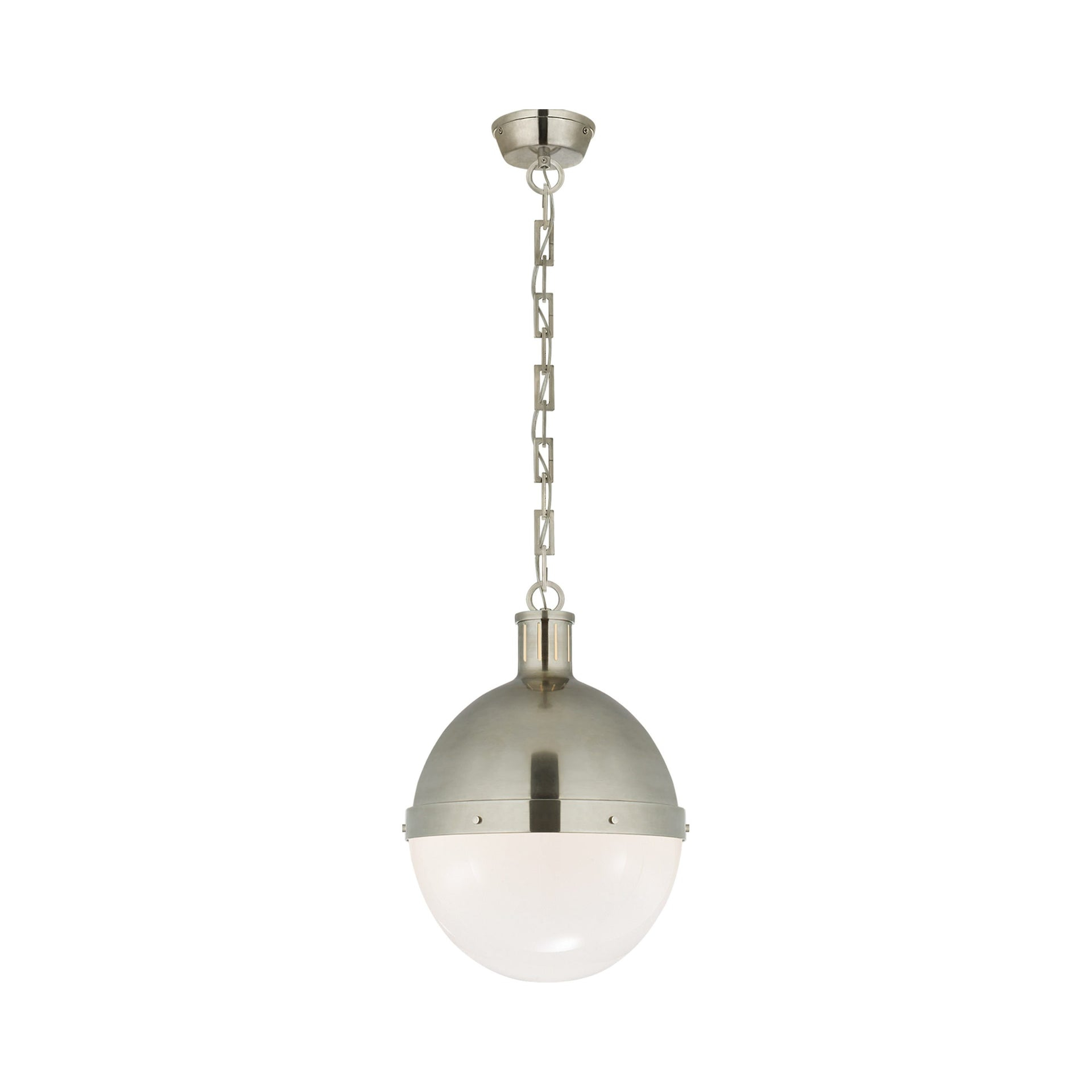 Antique Nickel Glass Globe Pendant Light