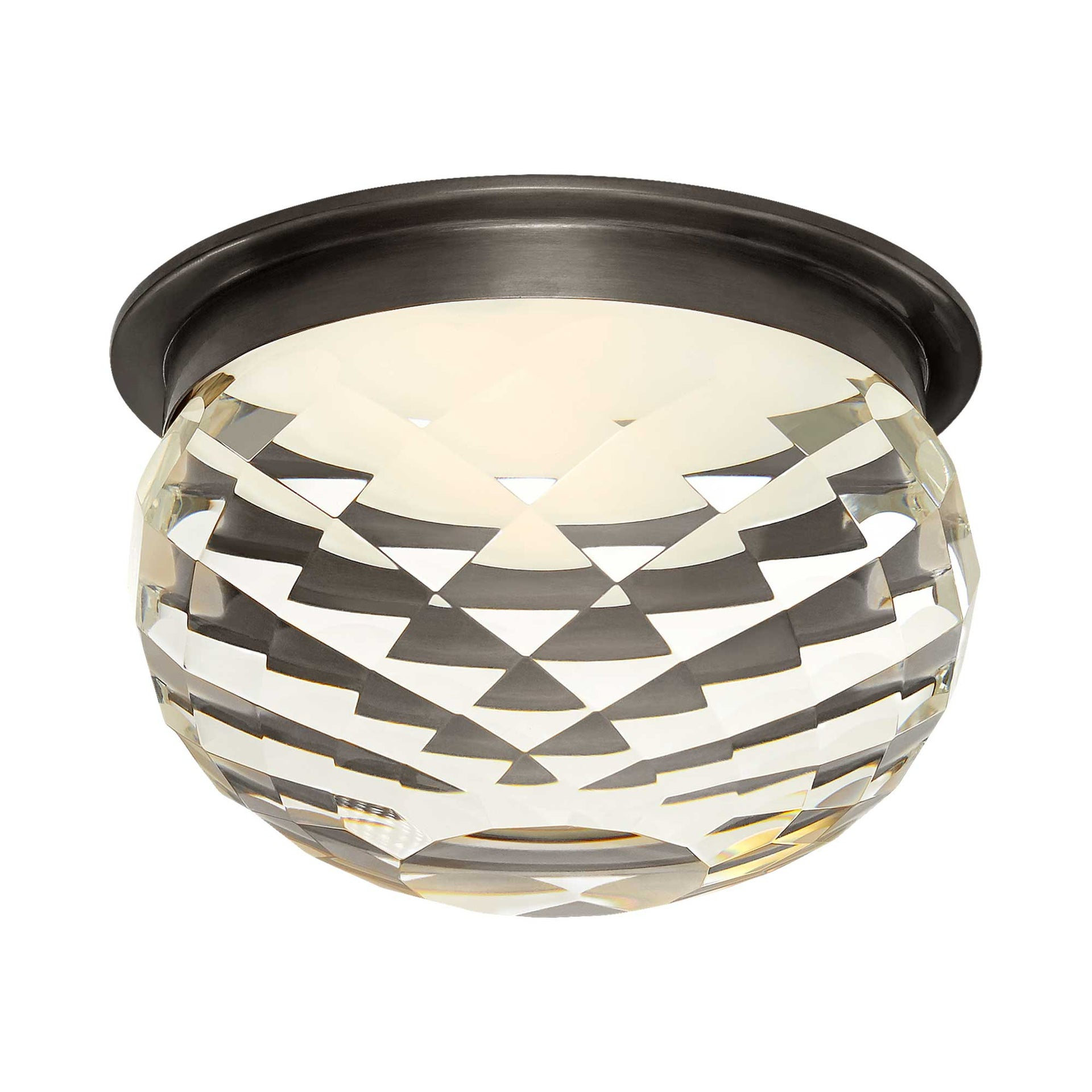 Hillam Elegance Bronze and Crystal 5.5" LED Flush Mount Light