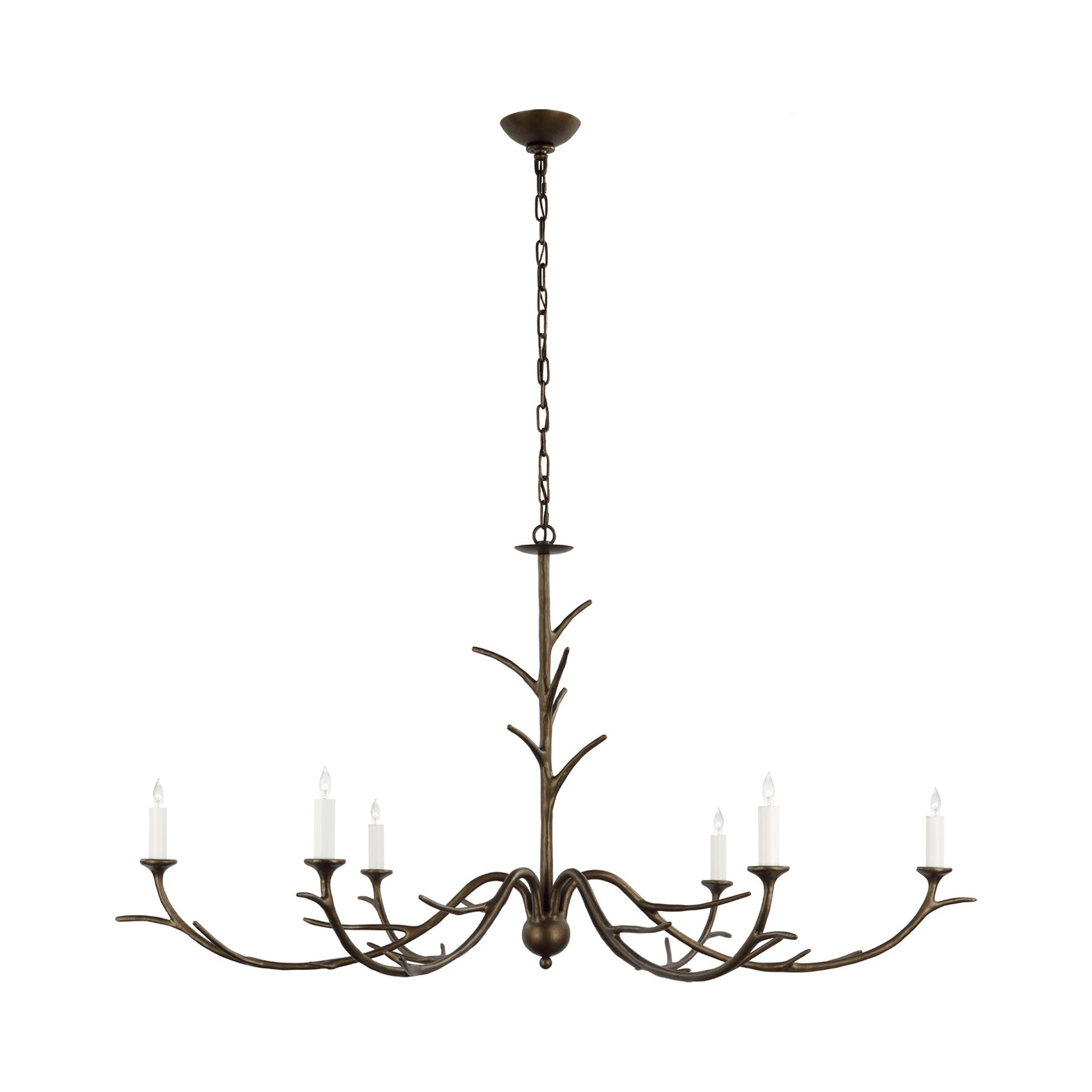 Iberia Antique Bronze Leaf Crystal 30" Plug-in Chandelier