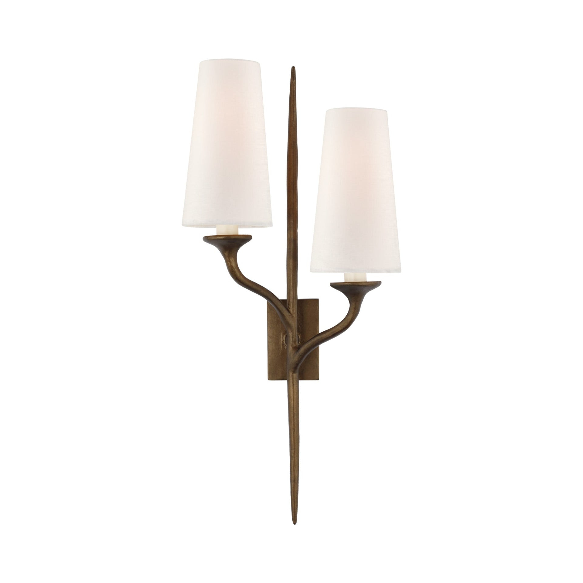 Iberia Antique Bronze Leaf Dimmable Double Wall Sconce