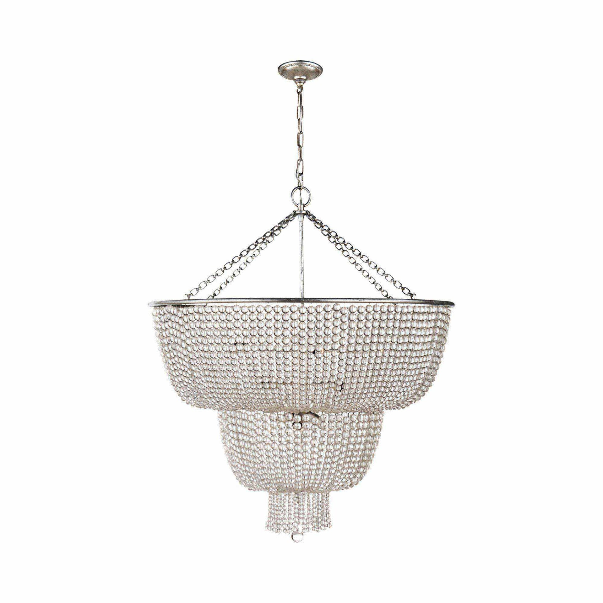 Jacqueline 38" Burnished Silver Leaf Two-Tier Chandelier