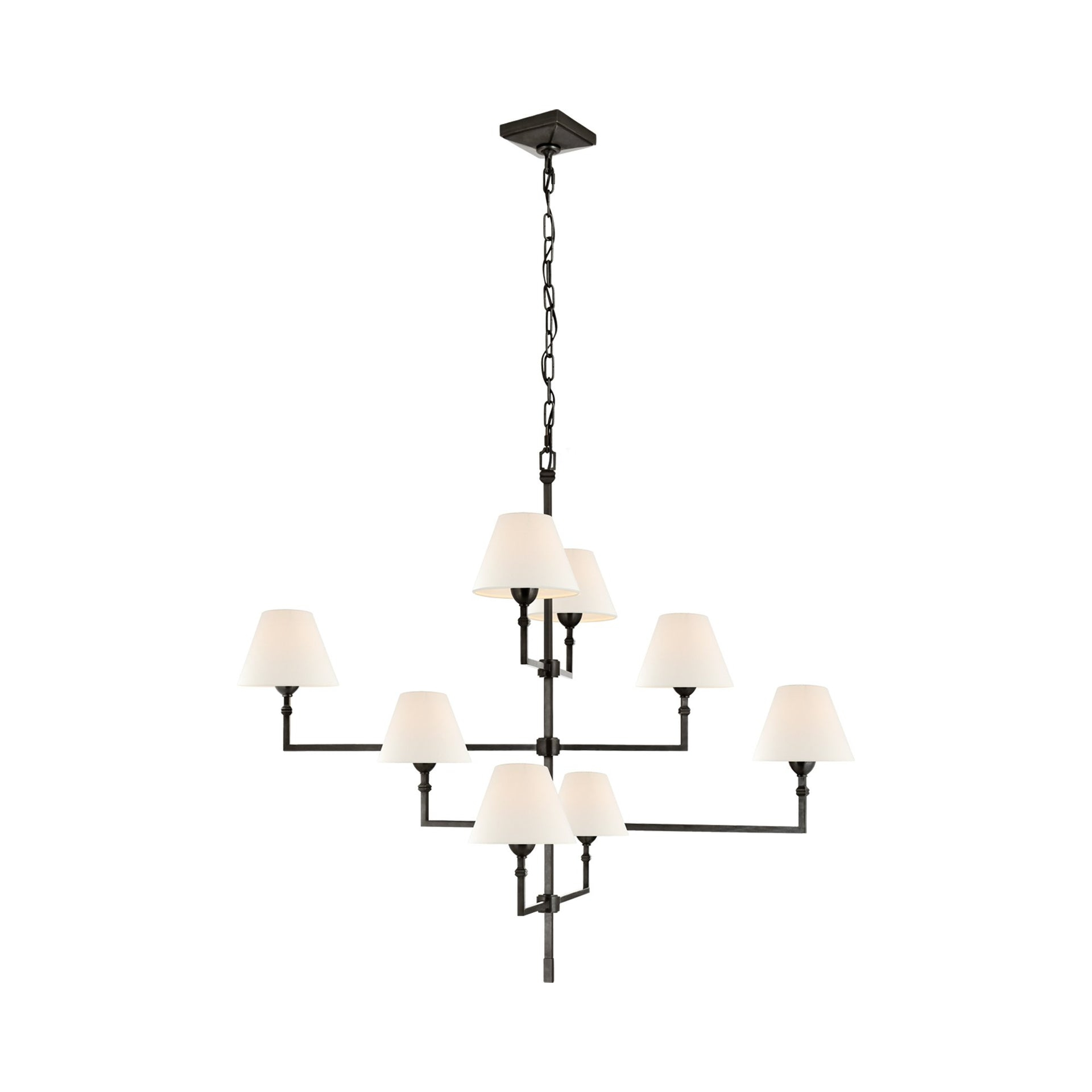 Alexa Hampton Inspired Nickel and Crystal 41" Plug-in Chandelier