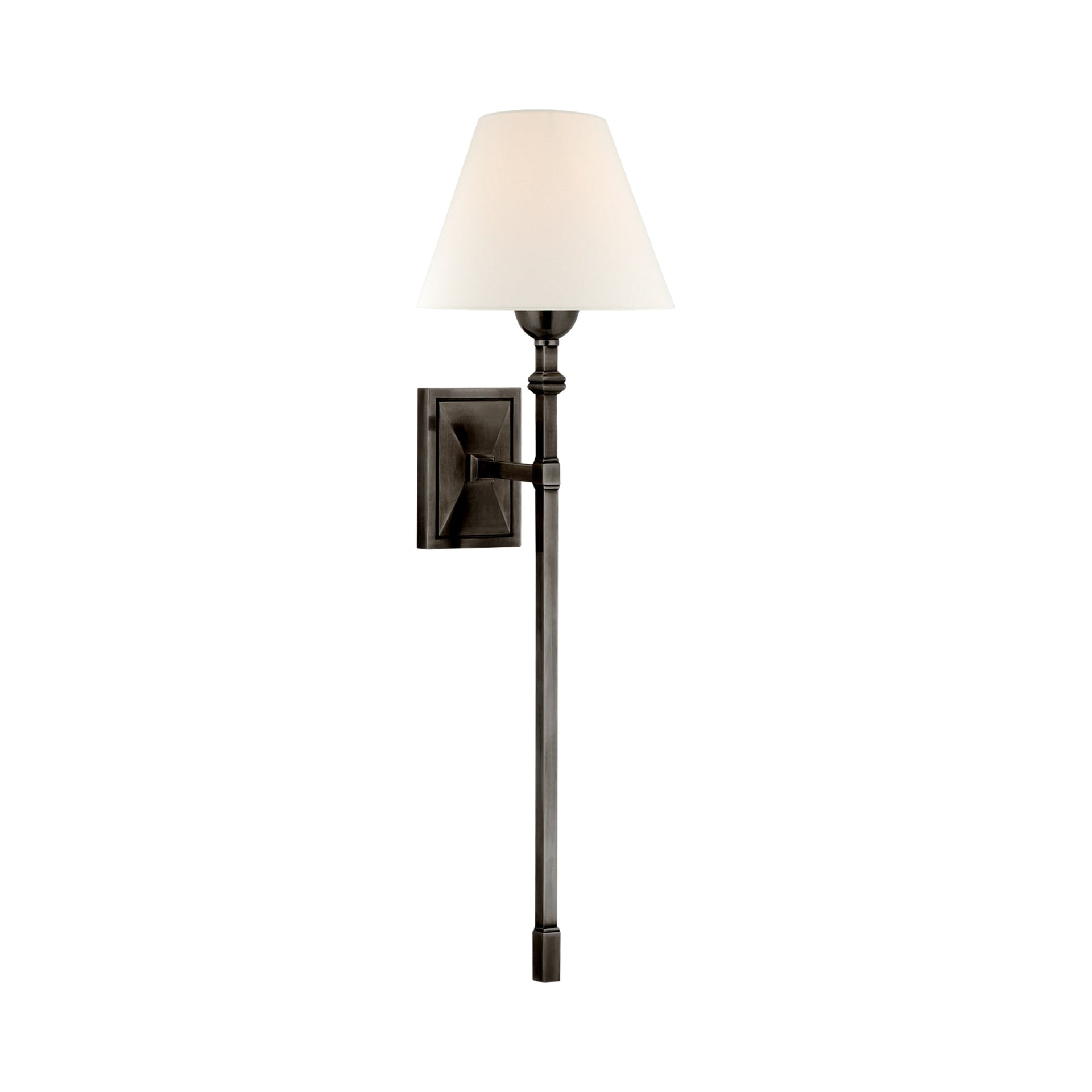 Jane Black Nickel Dimmable Wall Sconce with Linen Shade