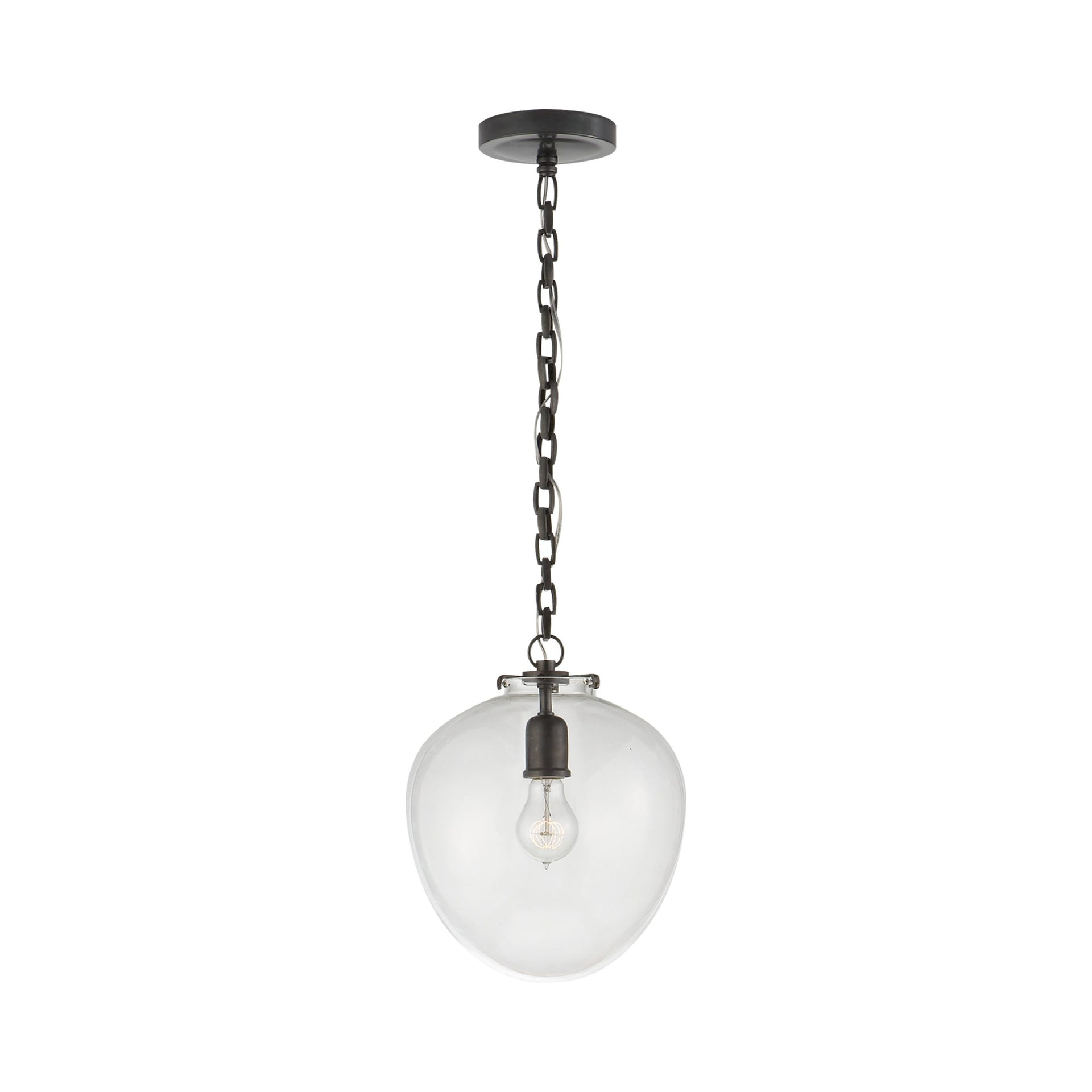Elegant Katie Acorn 13'' Bronze Glass Pendant Light