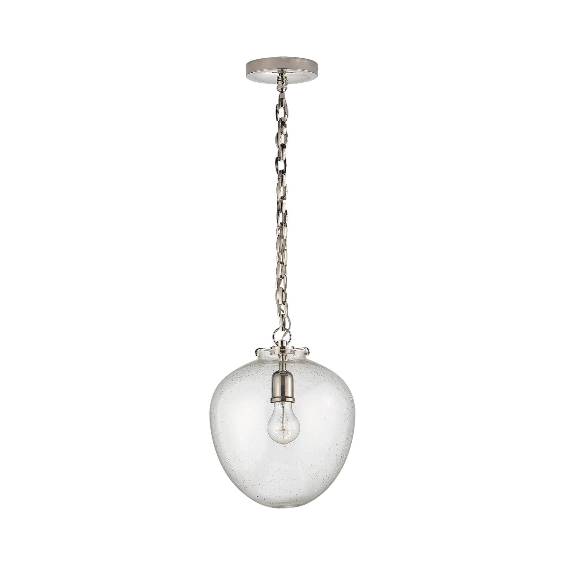 Elegant Acorn Globe Pendant Light in Polished Nickel