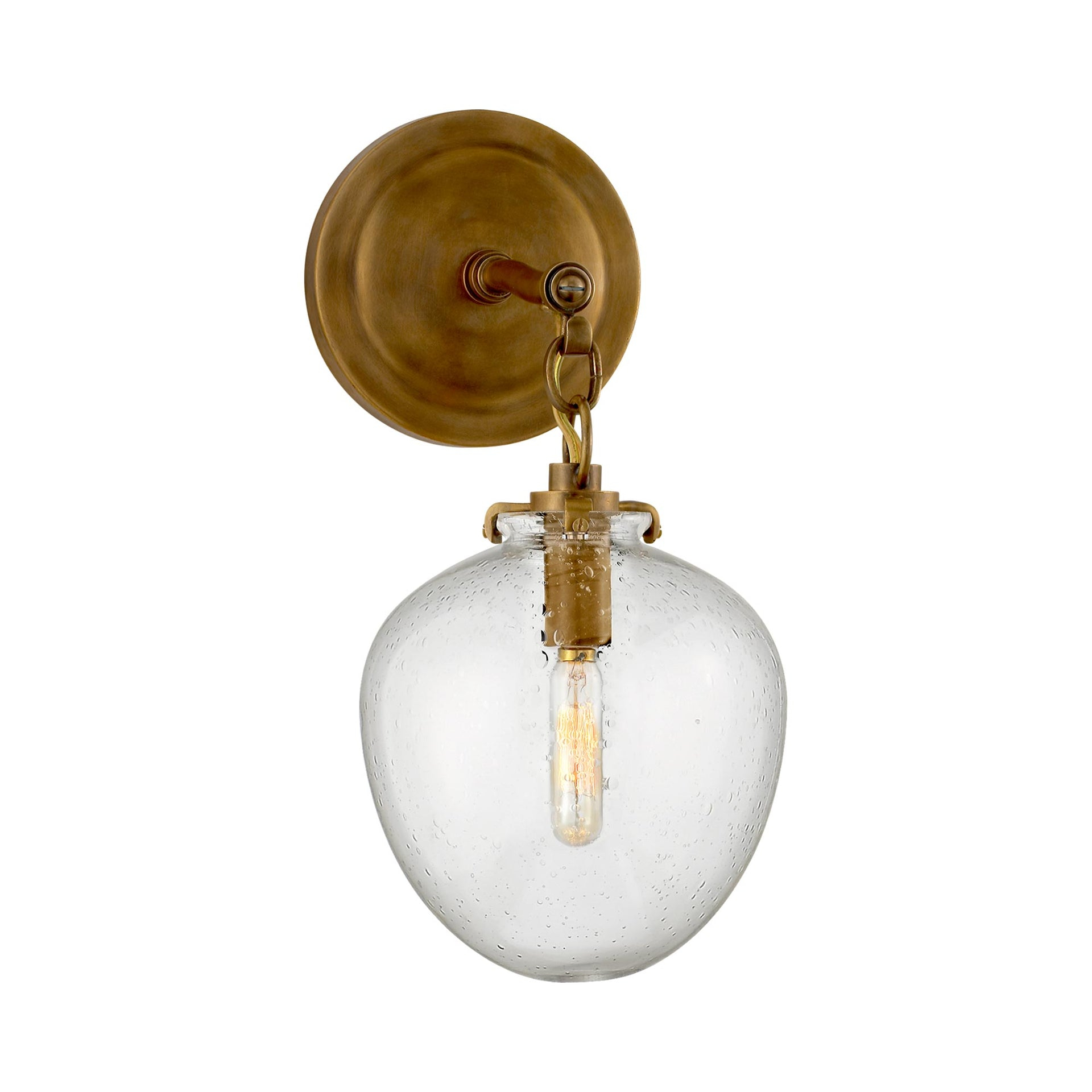 Hand-Rubbed Antique Brass Outdoor Wall Sconce with Clear Glass