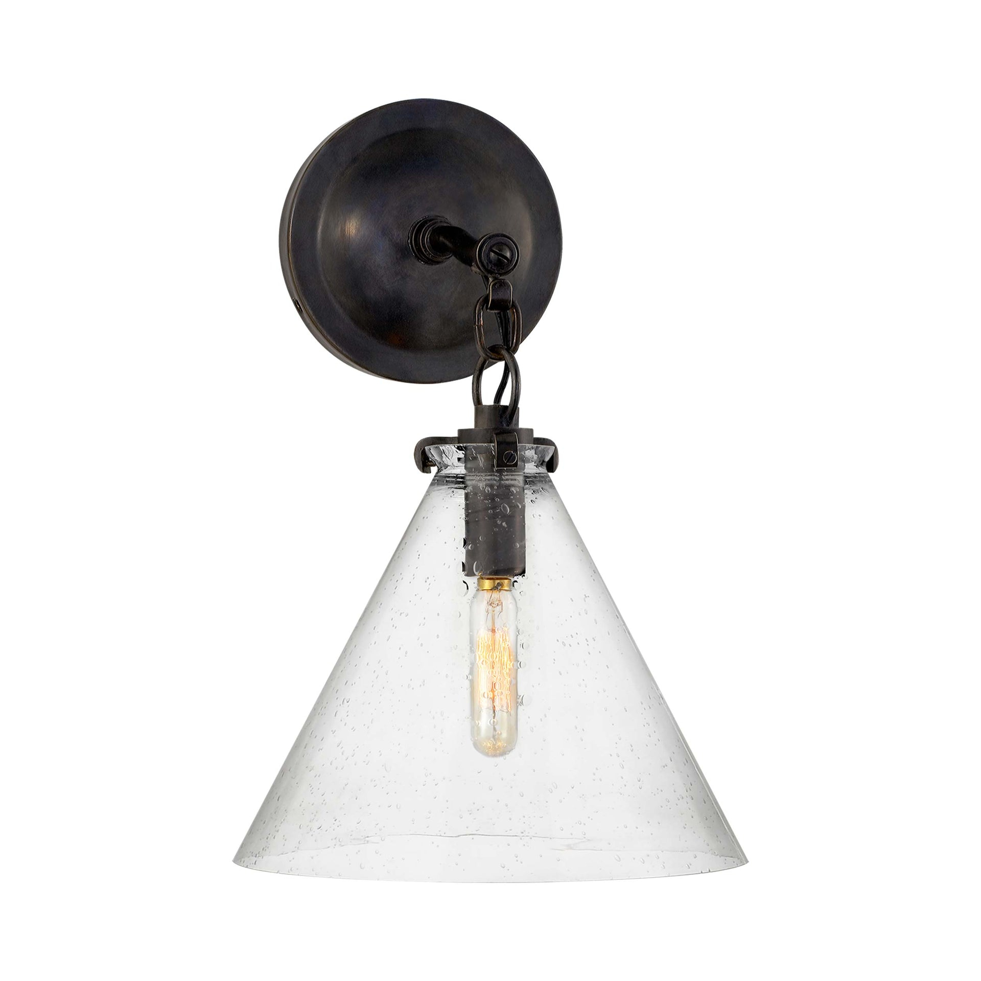 Katie Conical 14'' Bronze and Black Dimmable Wall Sconce