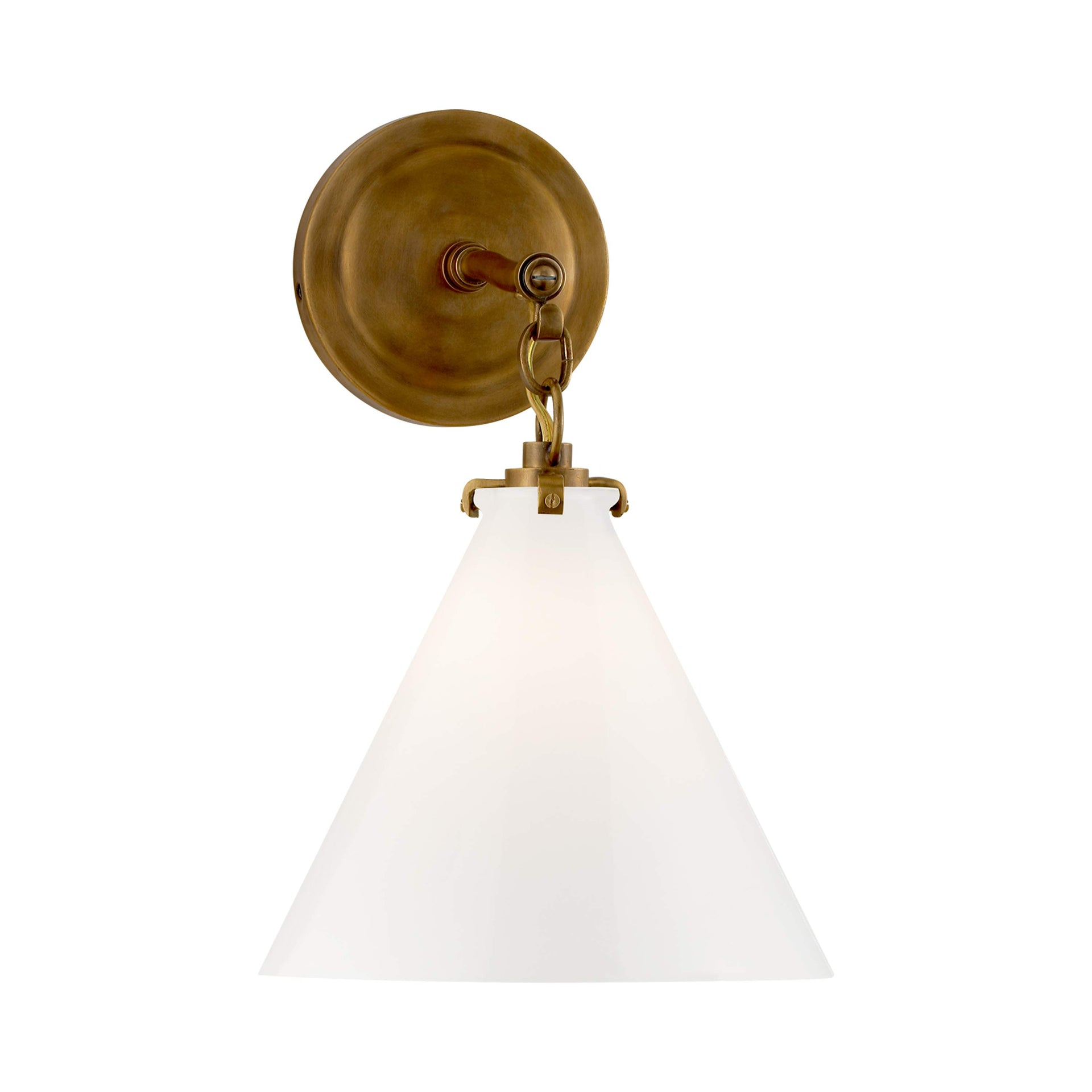 Katie Conical 14.4" Bronze Wall Sconce with White Shade