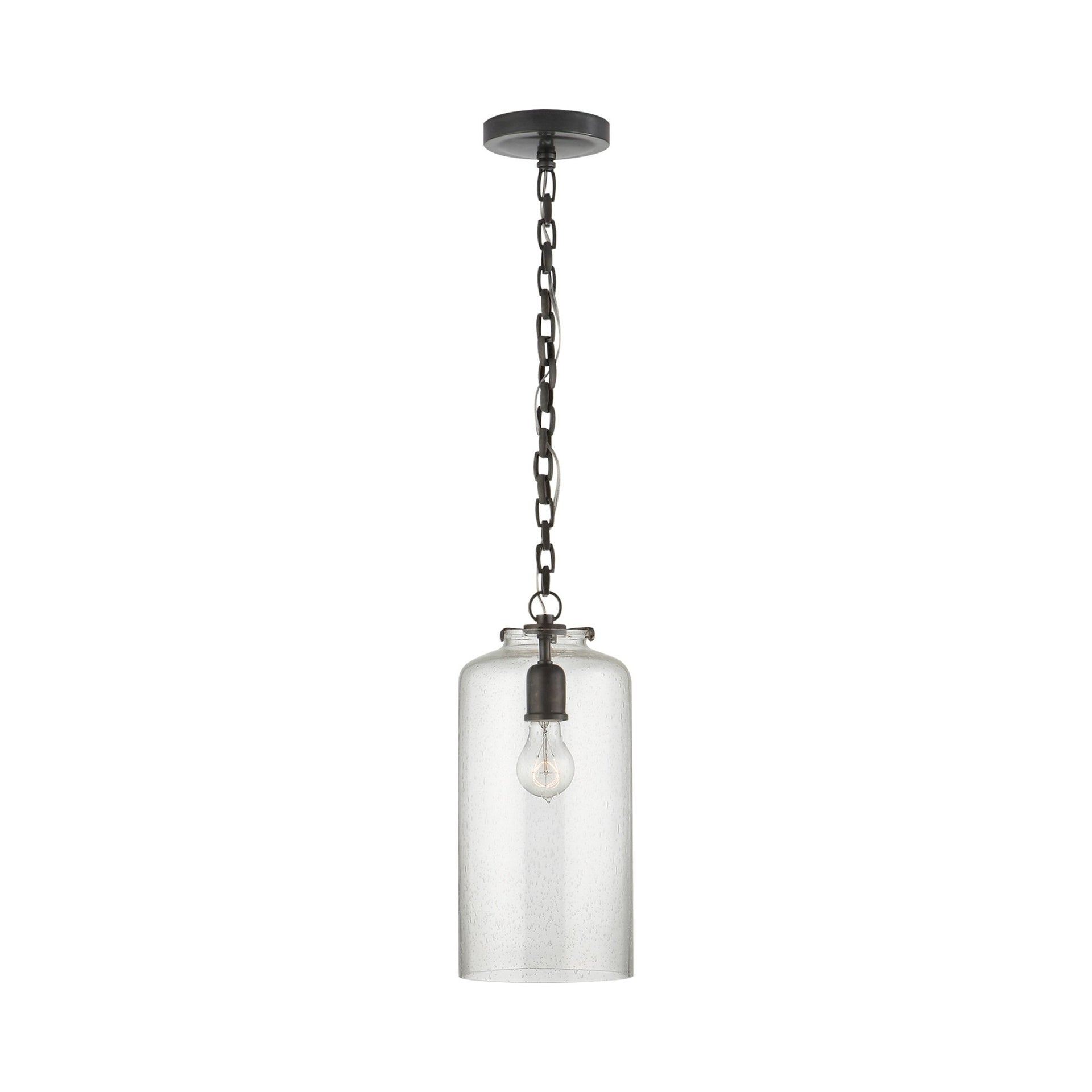 Katie Bronze Seeded Glass Indoor/Outdoor Pendant Light