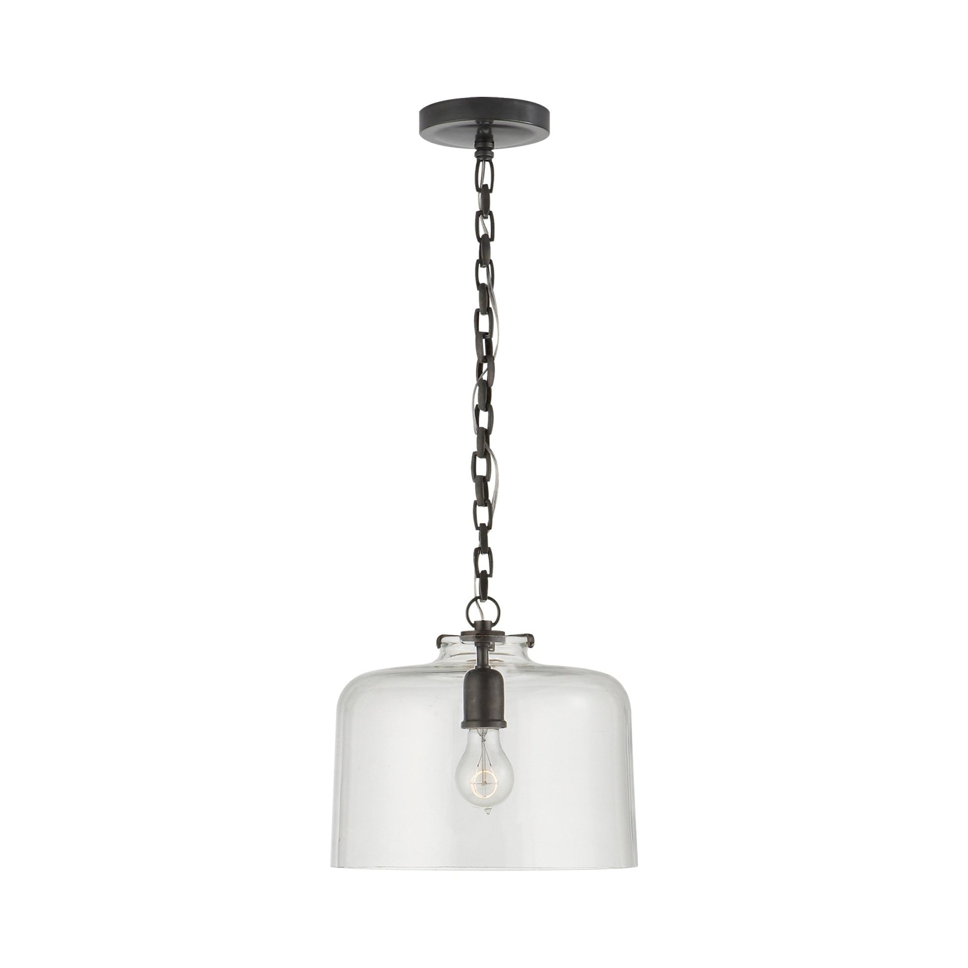 Katie Vintage Bronze Dome Pendant with Clear Glass Shade