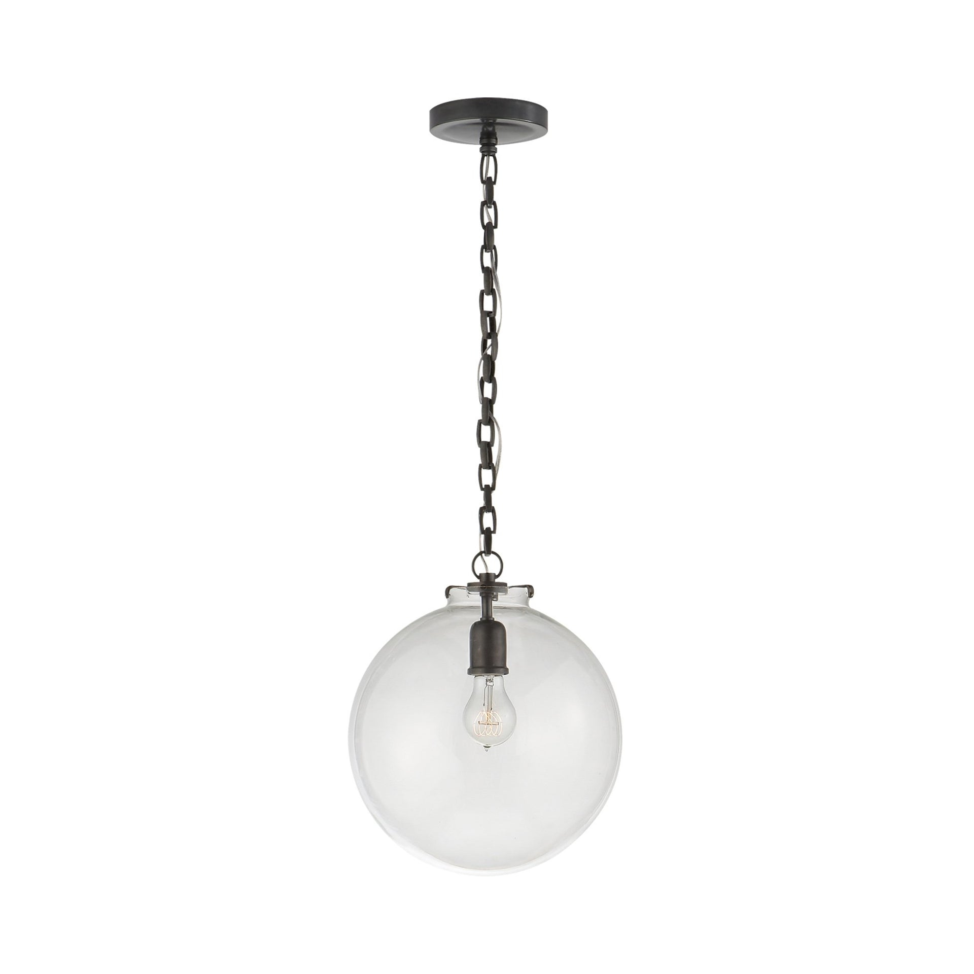 Bronze Globe Pendant with Clear Glass - Indoor/Outdoor Lighting