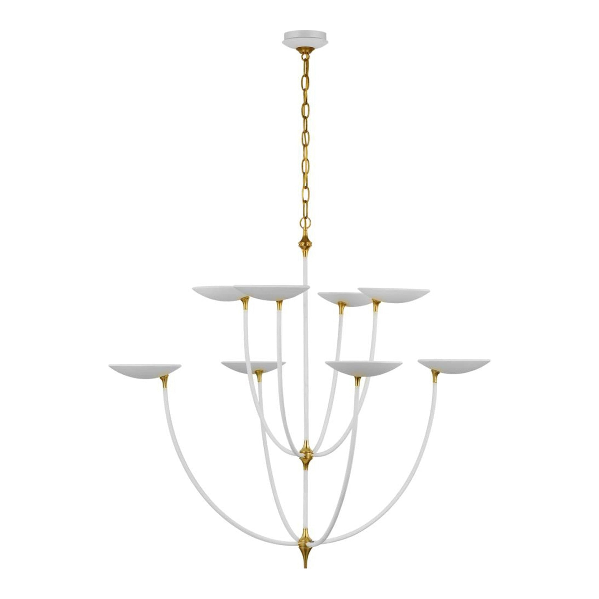 Keira Matte White and Brass 8-Light LED Chandelier