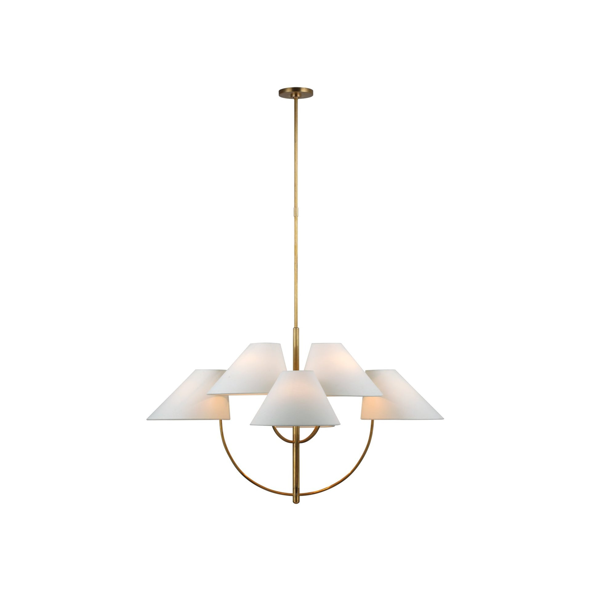Kinsley Soft Brass 8-Light Two-Tier Elegant Chandelier