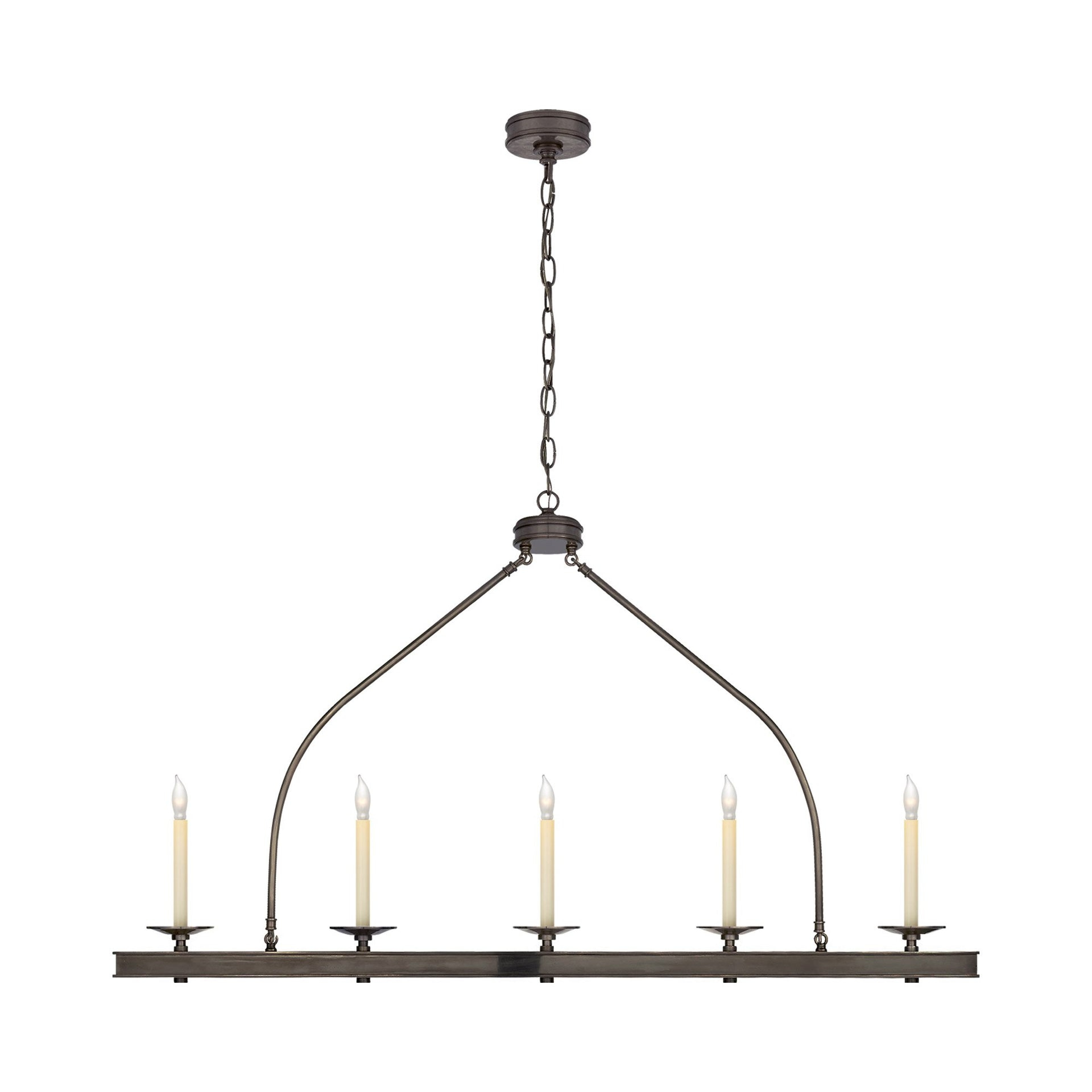 Elegant Launceton 5-Light Bronze Island Pendant with Crystal Accents