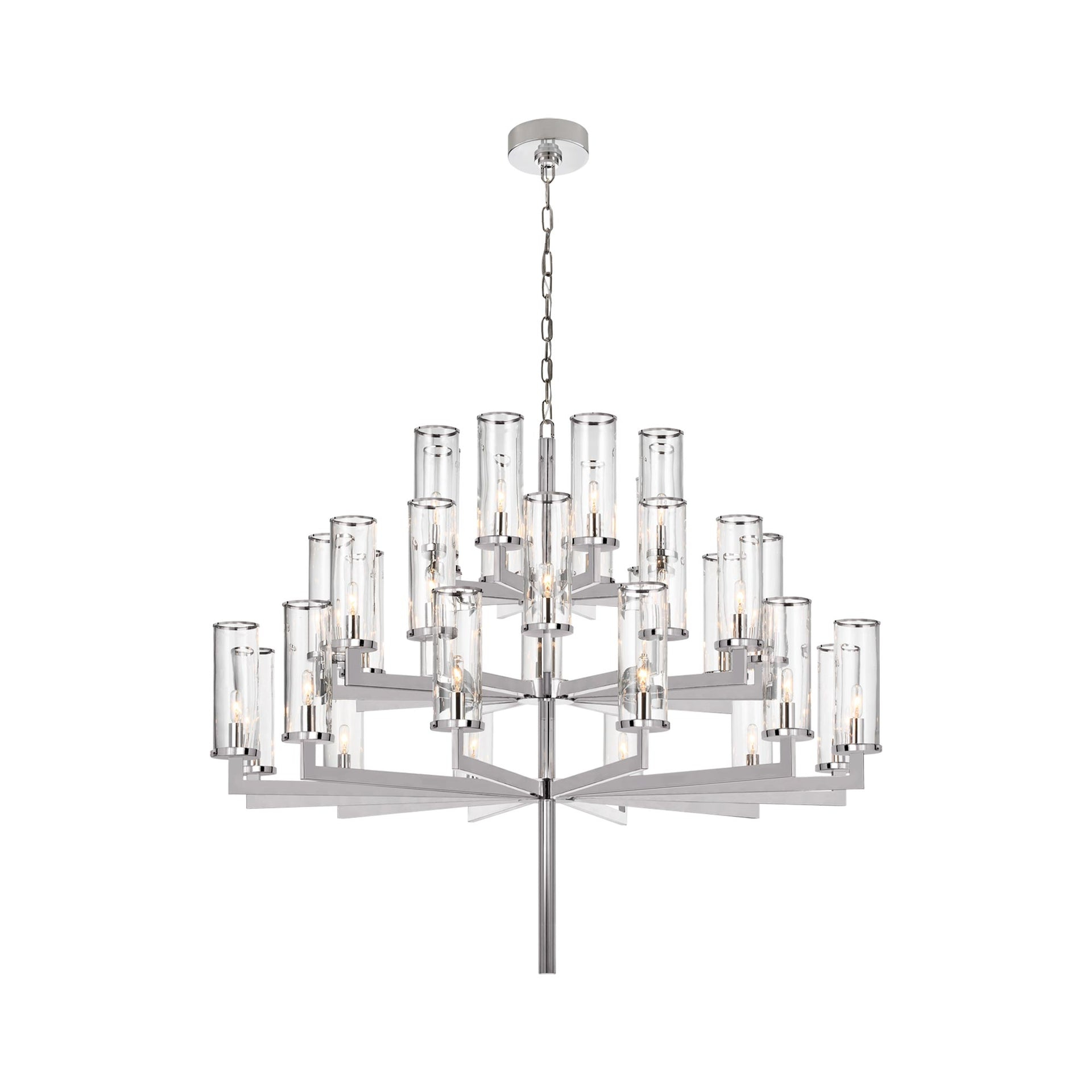 Liaison Polished Nickel 32-Light Classic Candelabra Chandelier