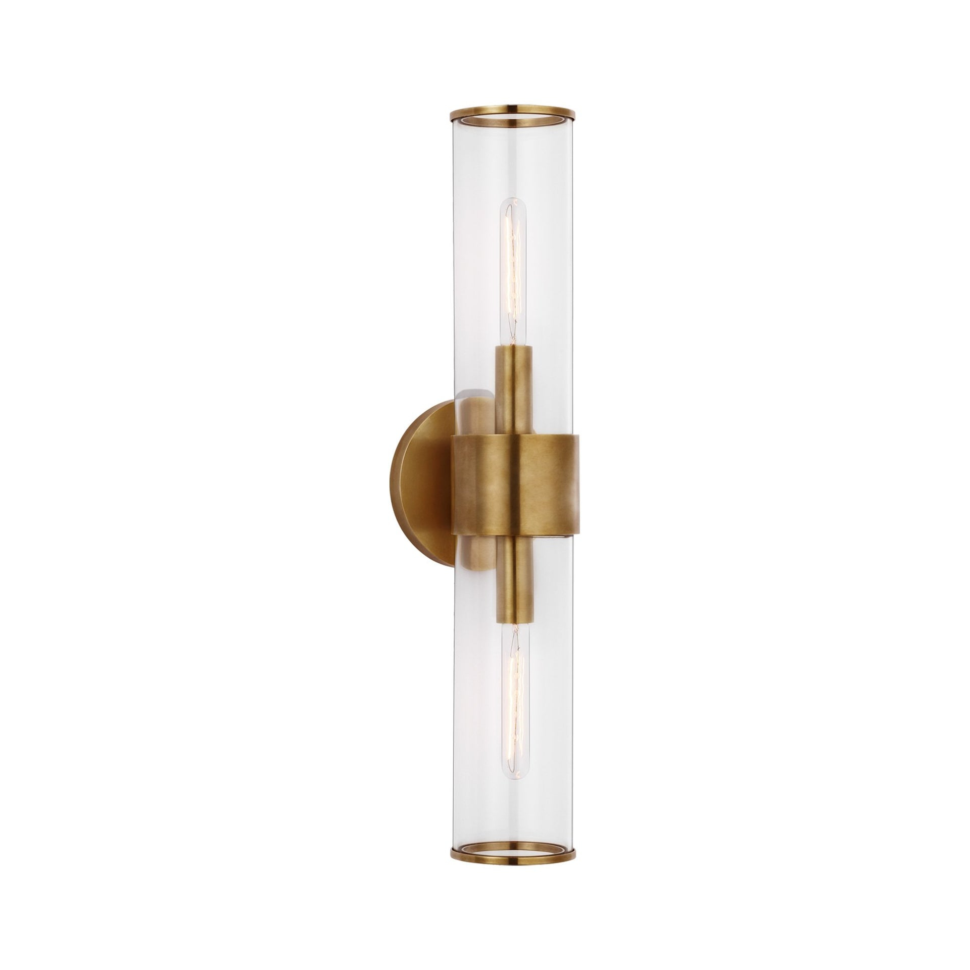 Liaison Modern 22" Brass-Bronze Dual Light Wall Sconce