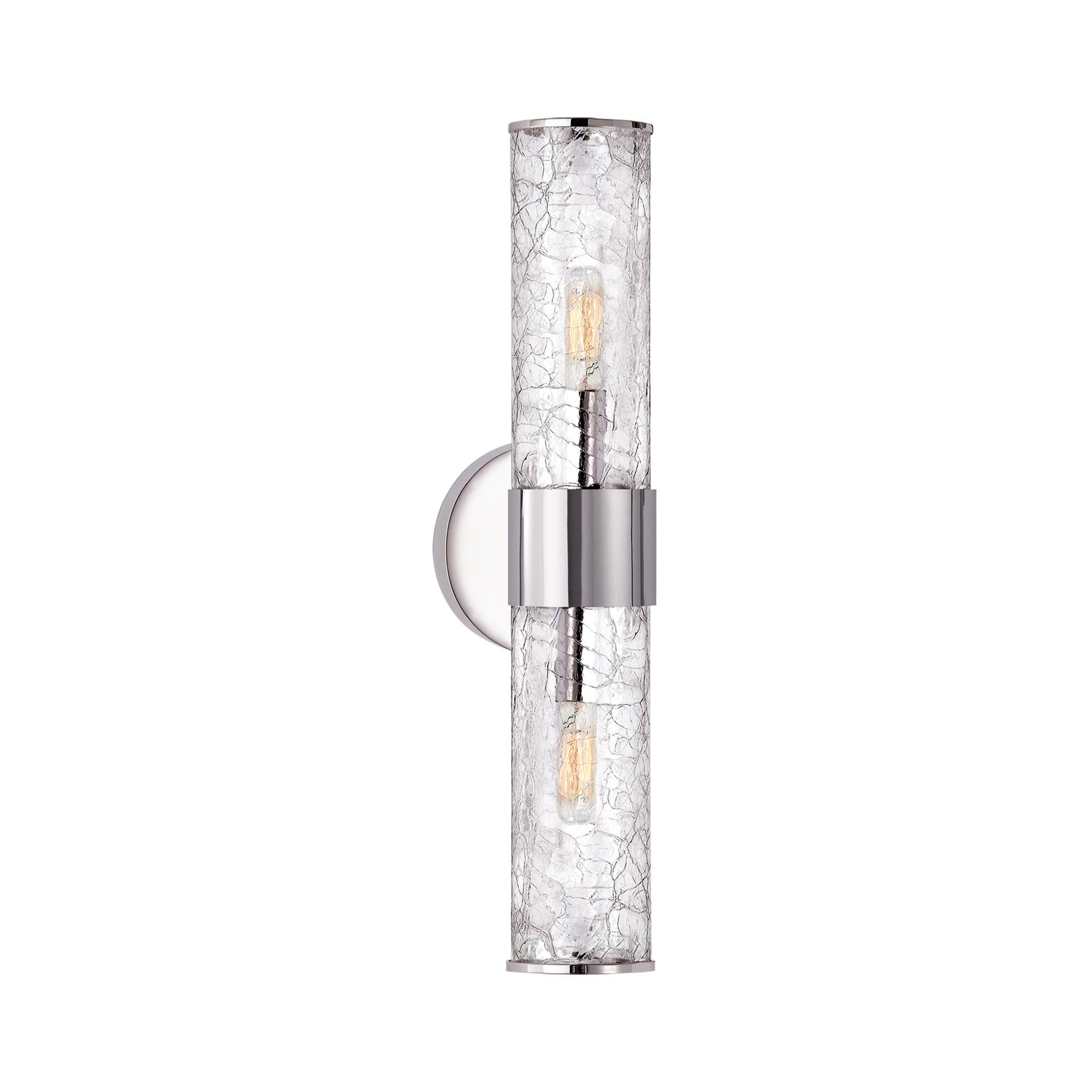 Liaison Modern Dimmable Nickel Wall Sconce with Glass Accents