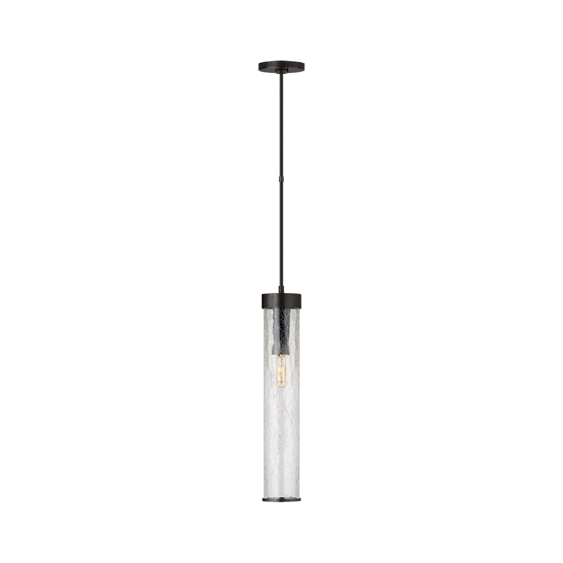 Liaison Crackled Glass 18.75" Bronze Mini Pendant Light