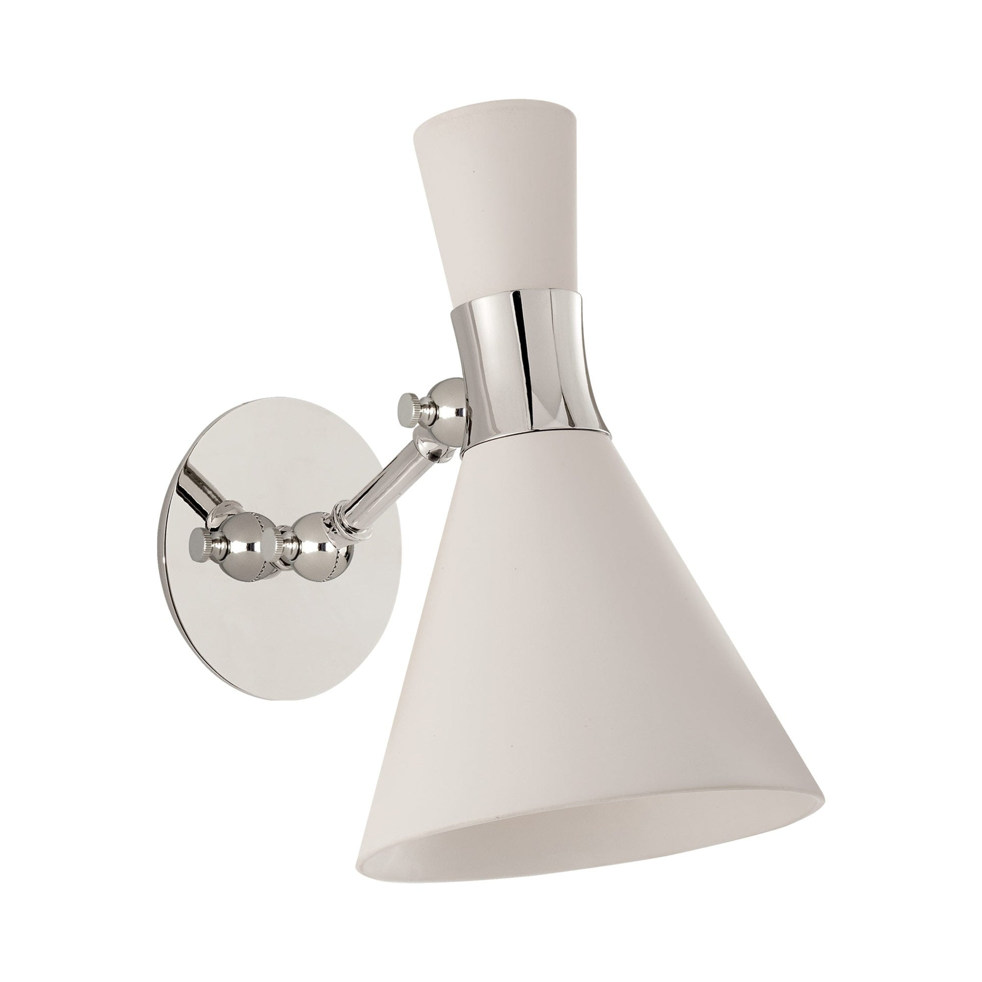 Liam Dimmable Chrome Sconce with Matte White Shade