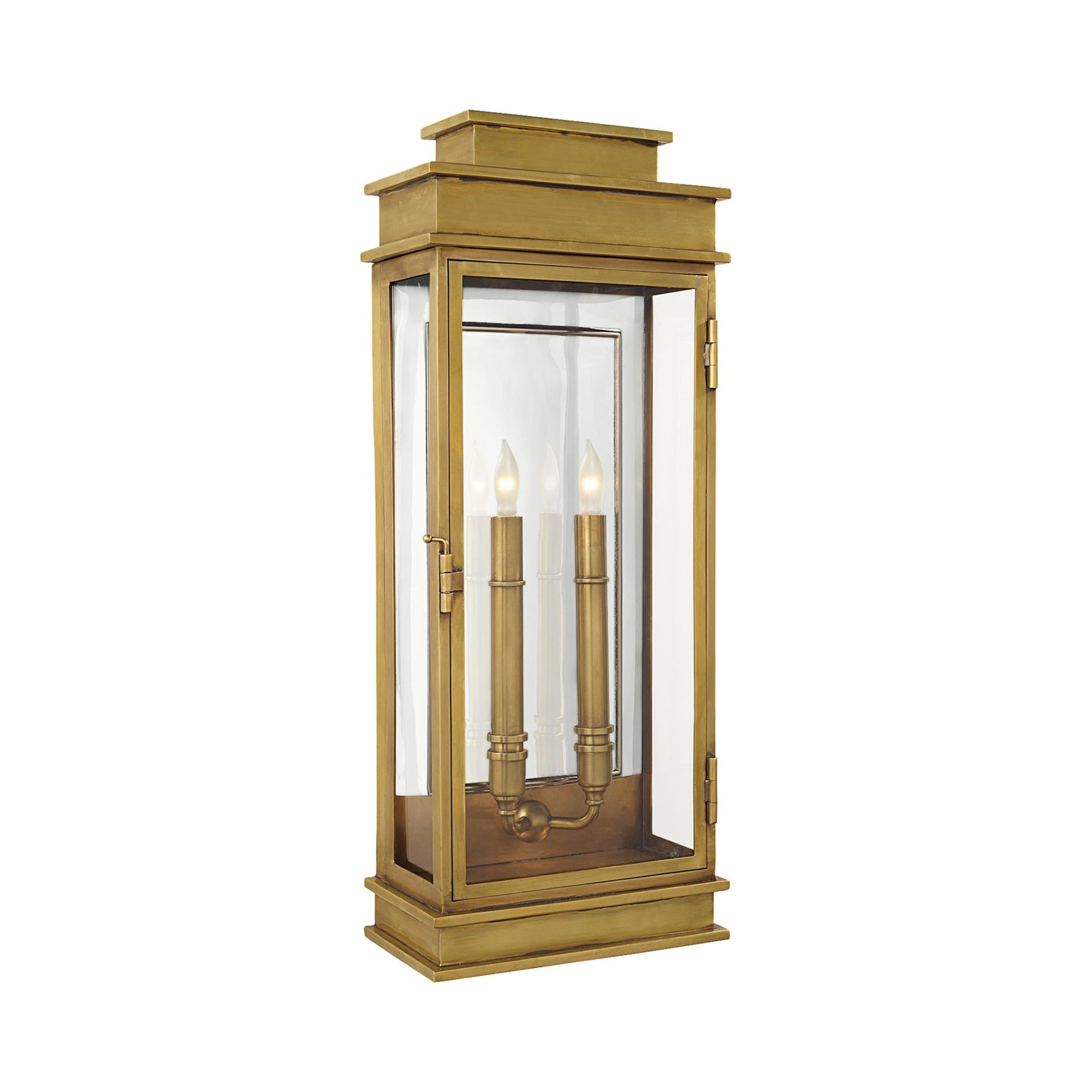 Elegant Stacked Silhouette Brass & Bronze Outdoor Lantern