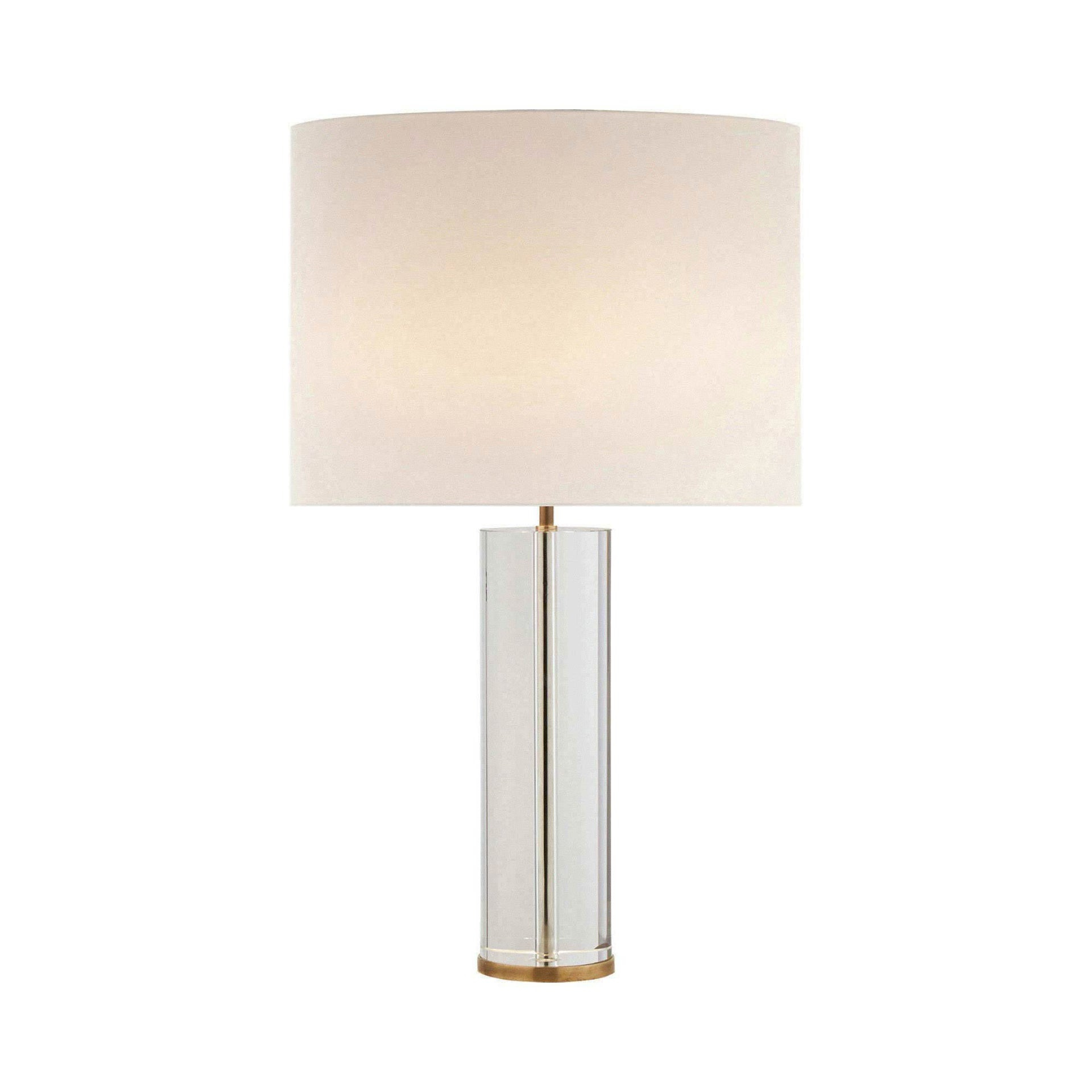 Lineham Crystal and Brass Table Lamp with Linen Shade