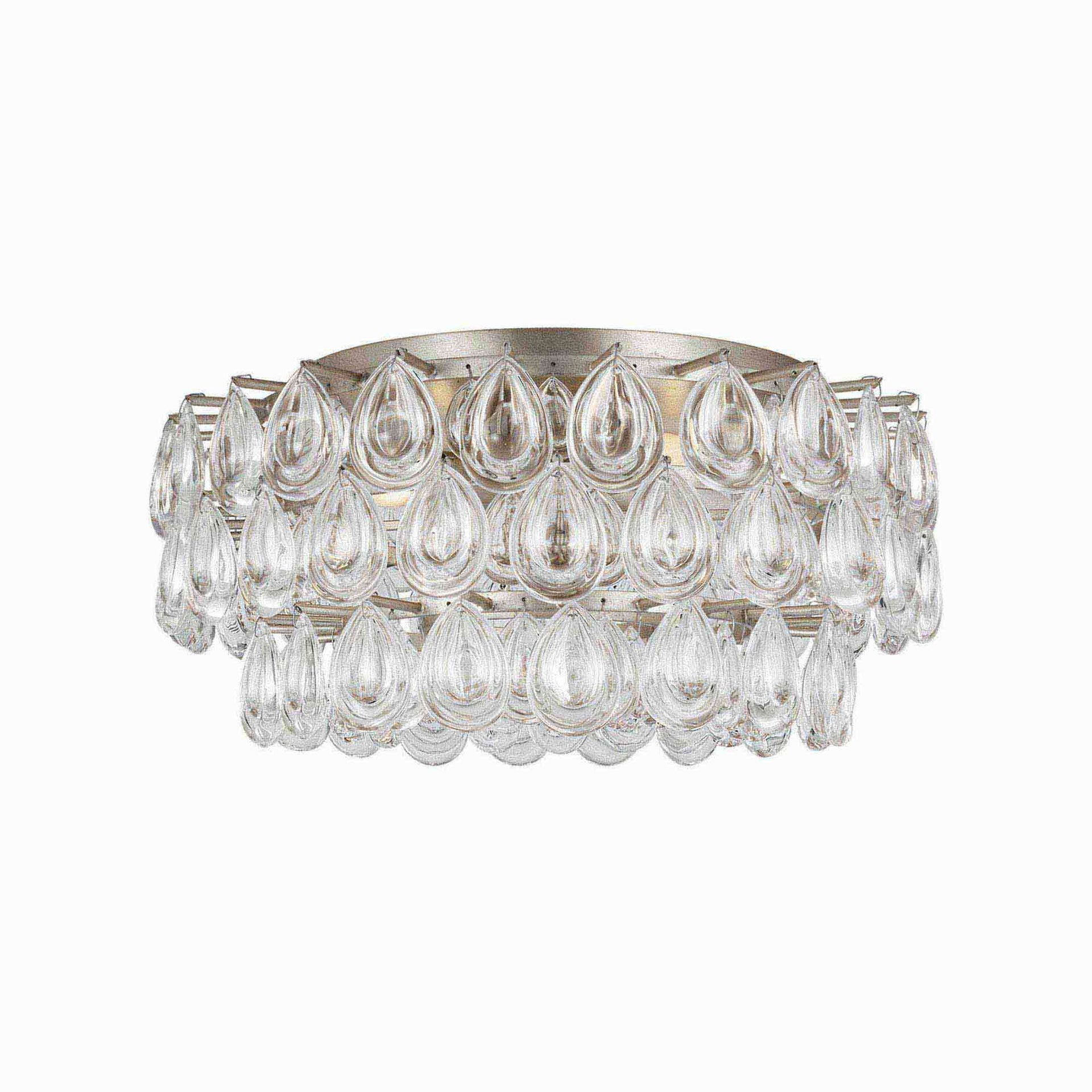Liscia Crystal and Silver 4-Light Flush Mount