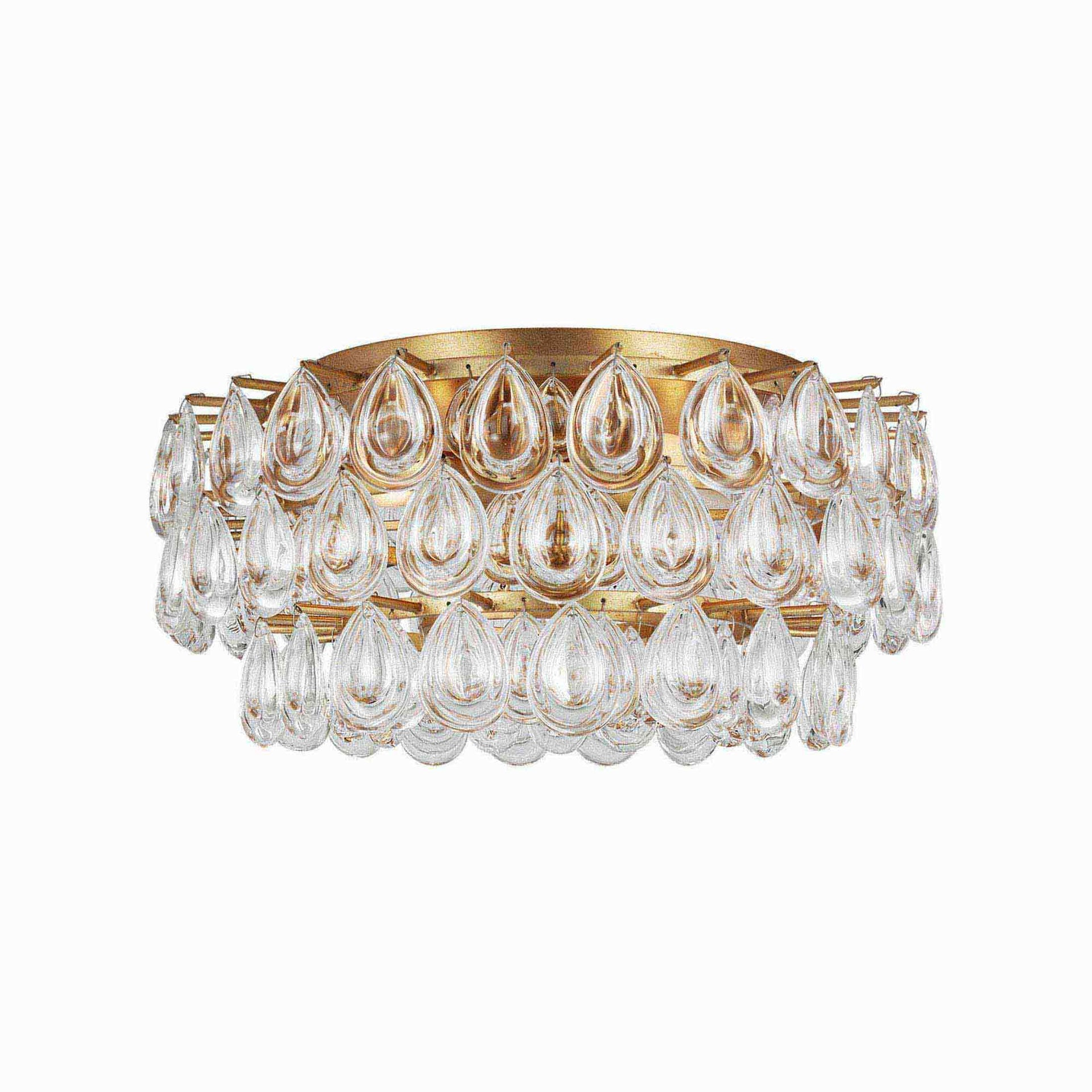 Liscia Crystal Elegance Indoor/Outdoor 4-Light Gilded Flush Mount