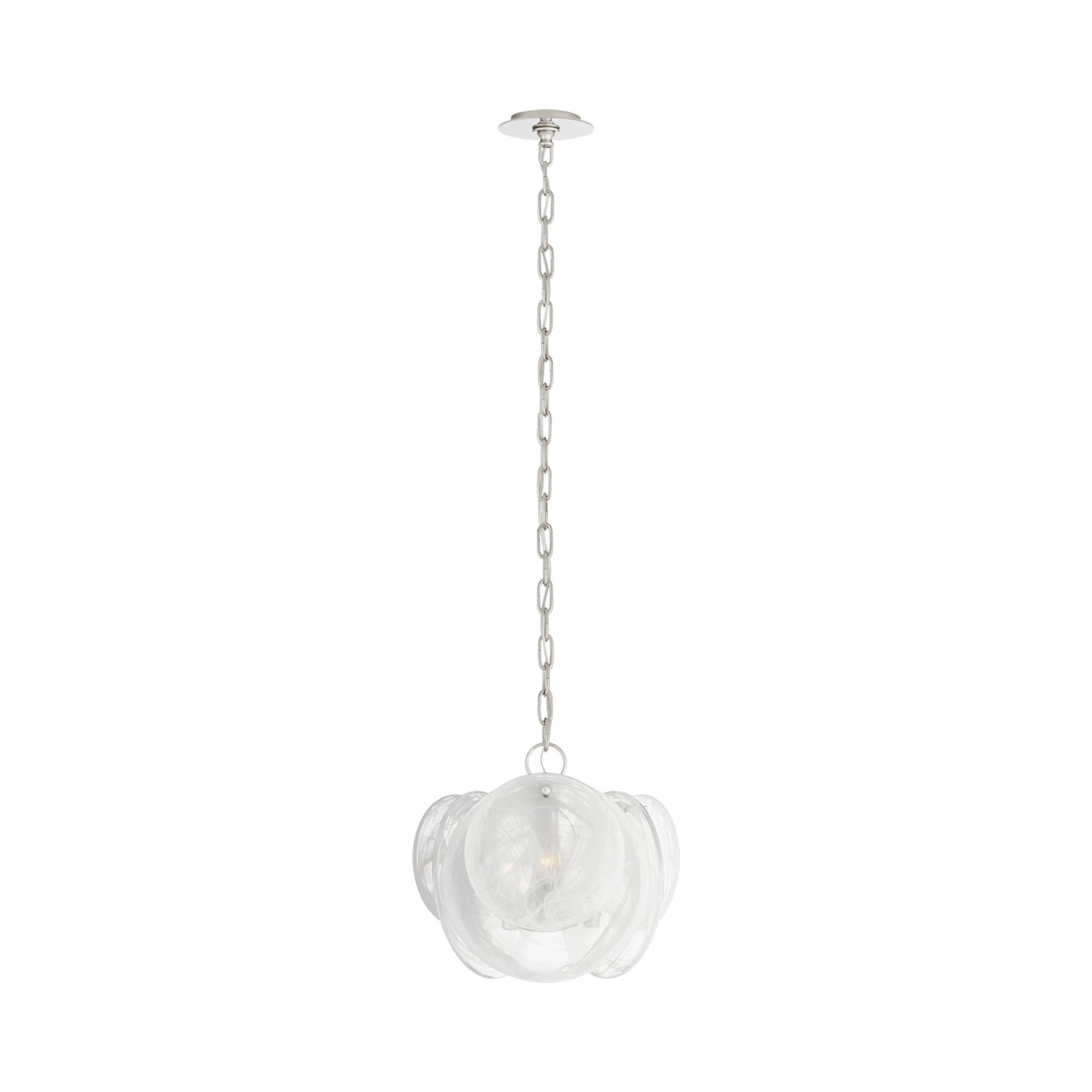 AERIN Petite Polished Nickel 3-Light Candle Chandelier