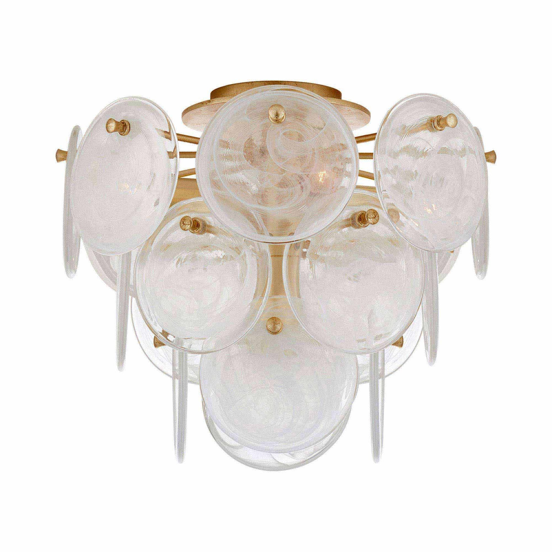 Loire Gold Glass 4-Light Indoor/Outdoor Semi Flush Mount