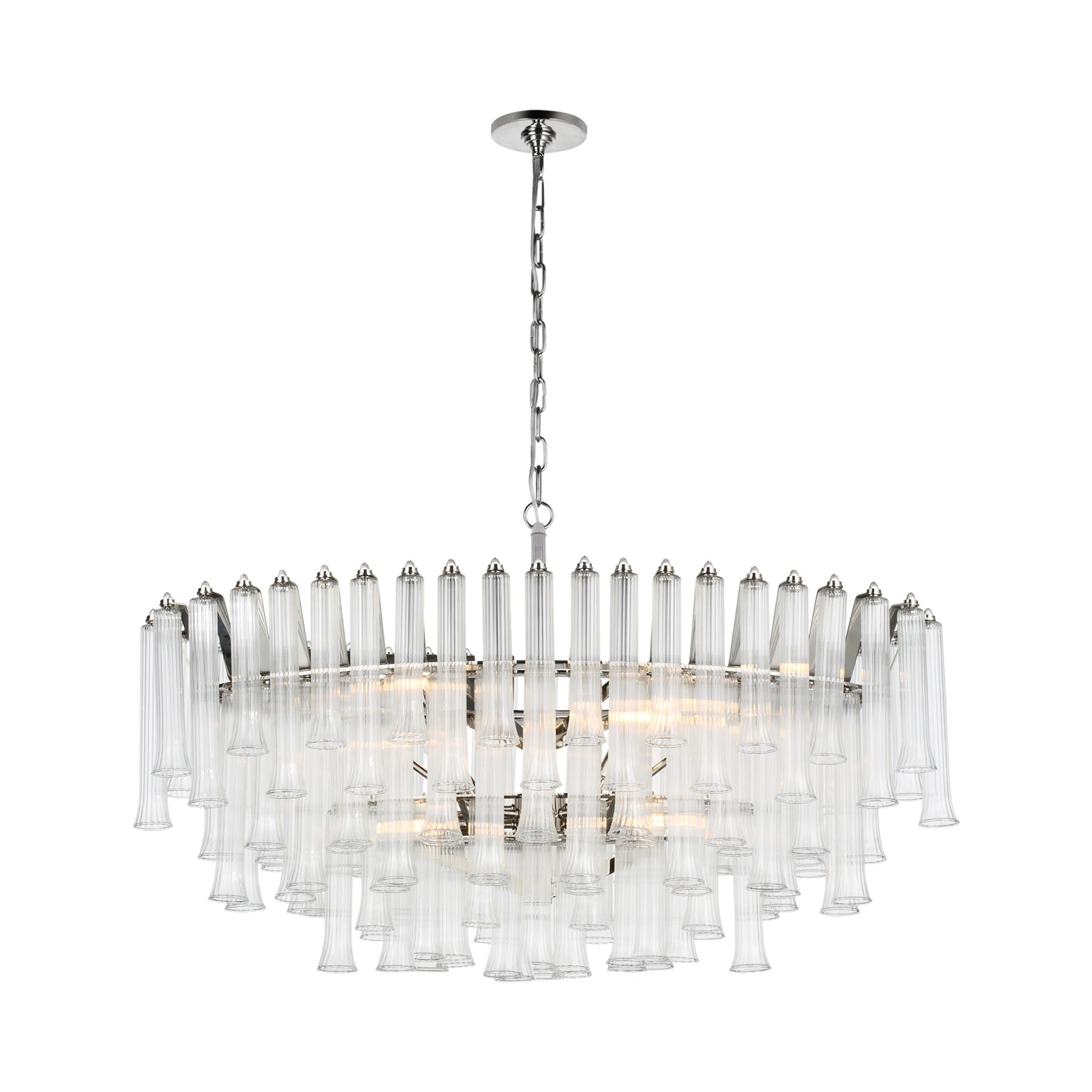 Lorelei Polished Nickel Crystal Candle Chandelier