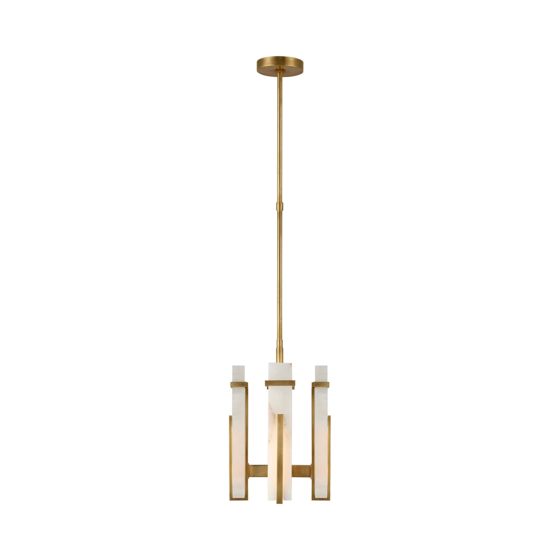 Antique Brass and Crystal Plug-in LED Chandelier