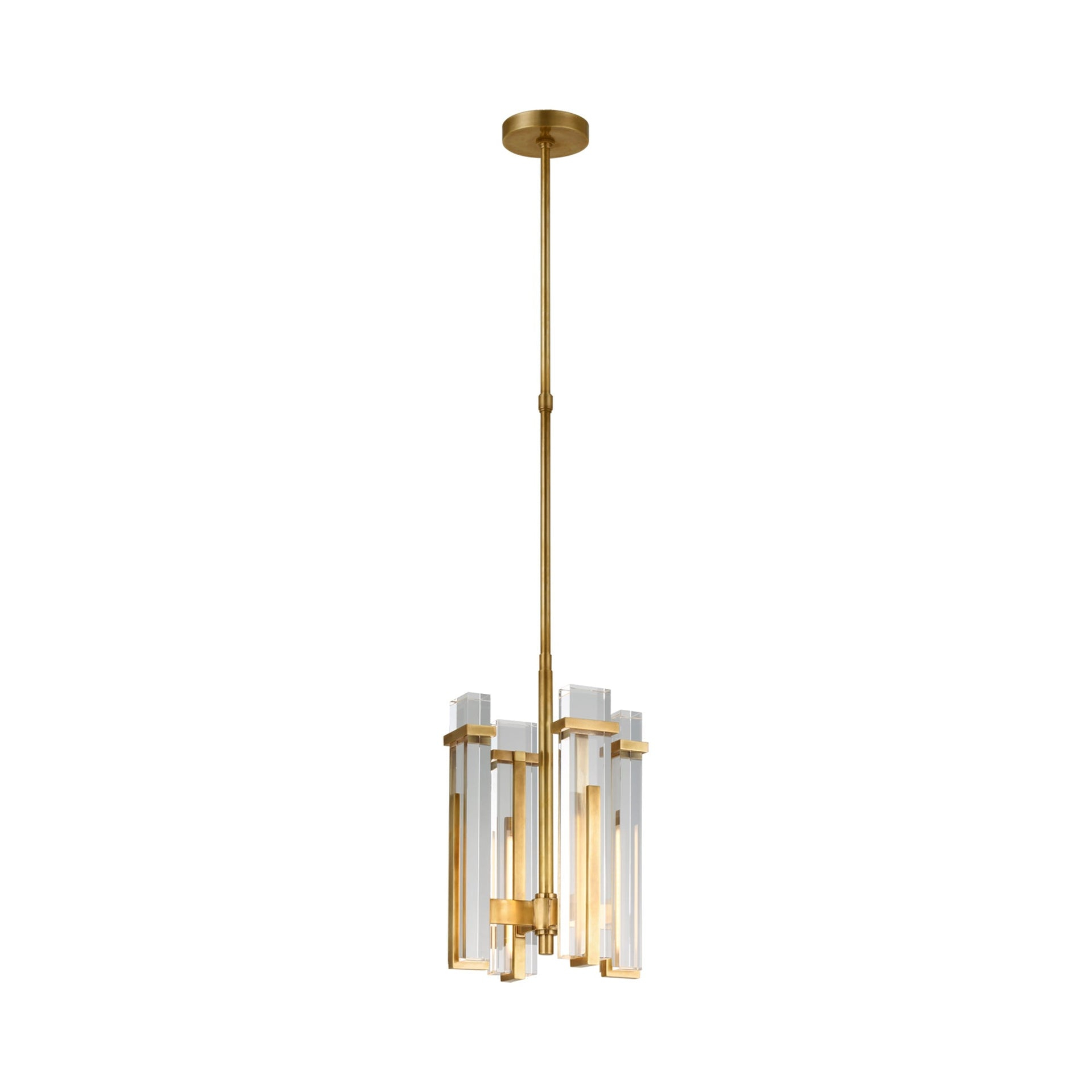 Antique Brass and Crystal 4-Light LED Chandelier