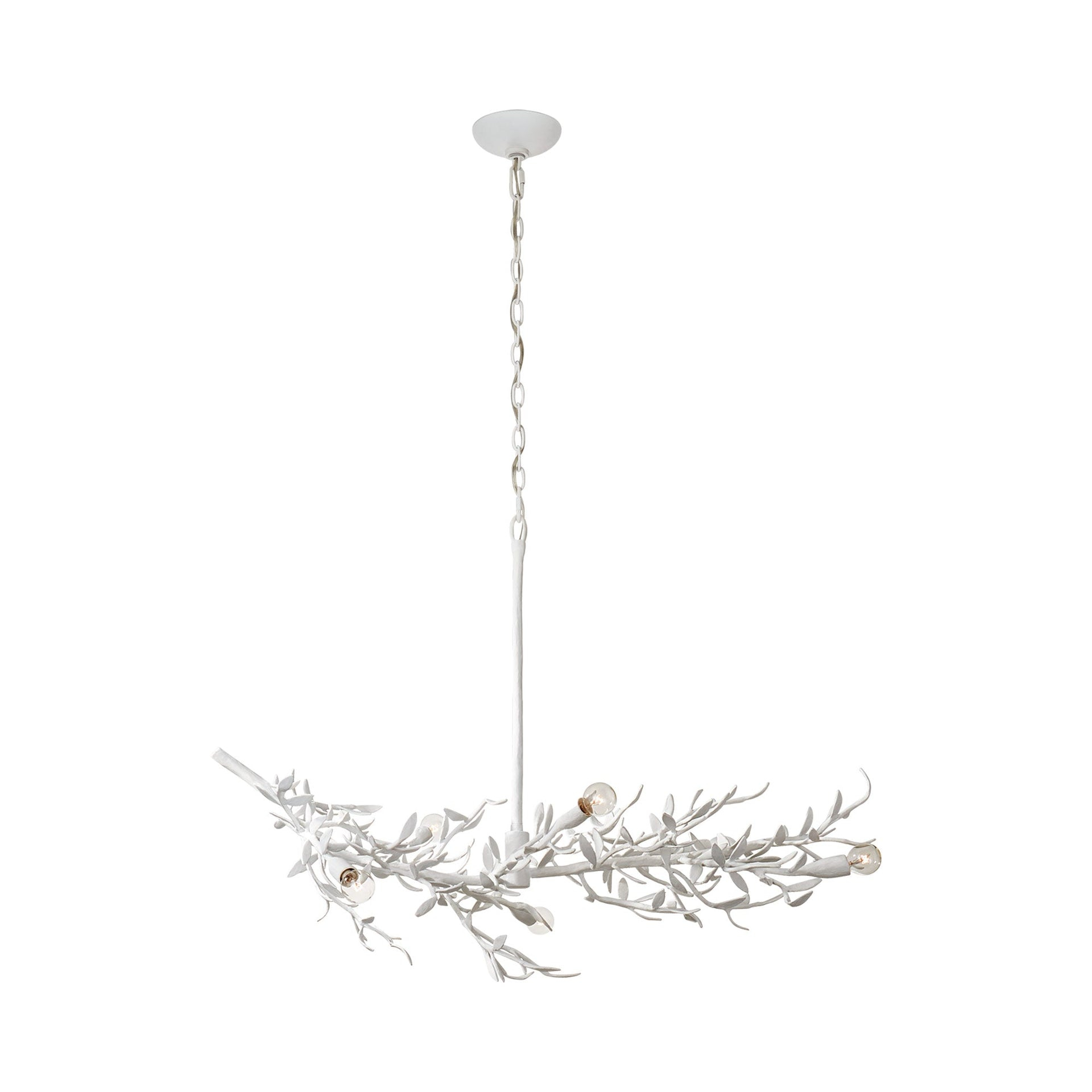 Mandeville Plaster White Crystal Branch-Style Chandelier