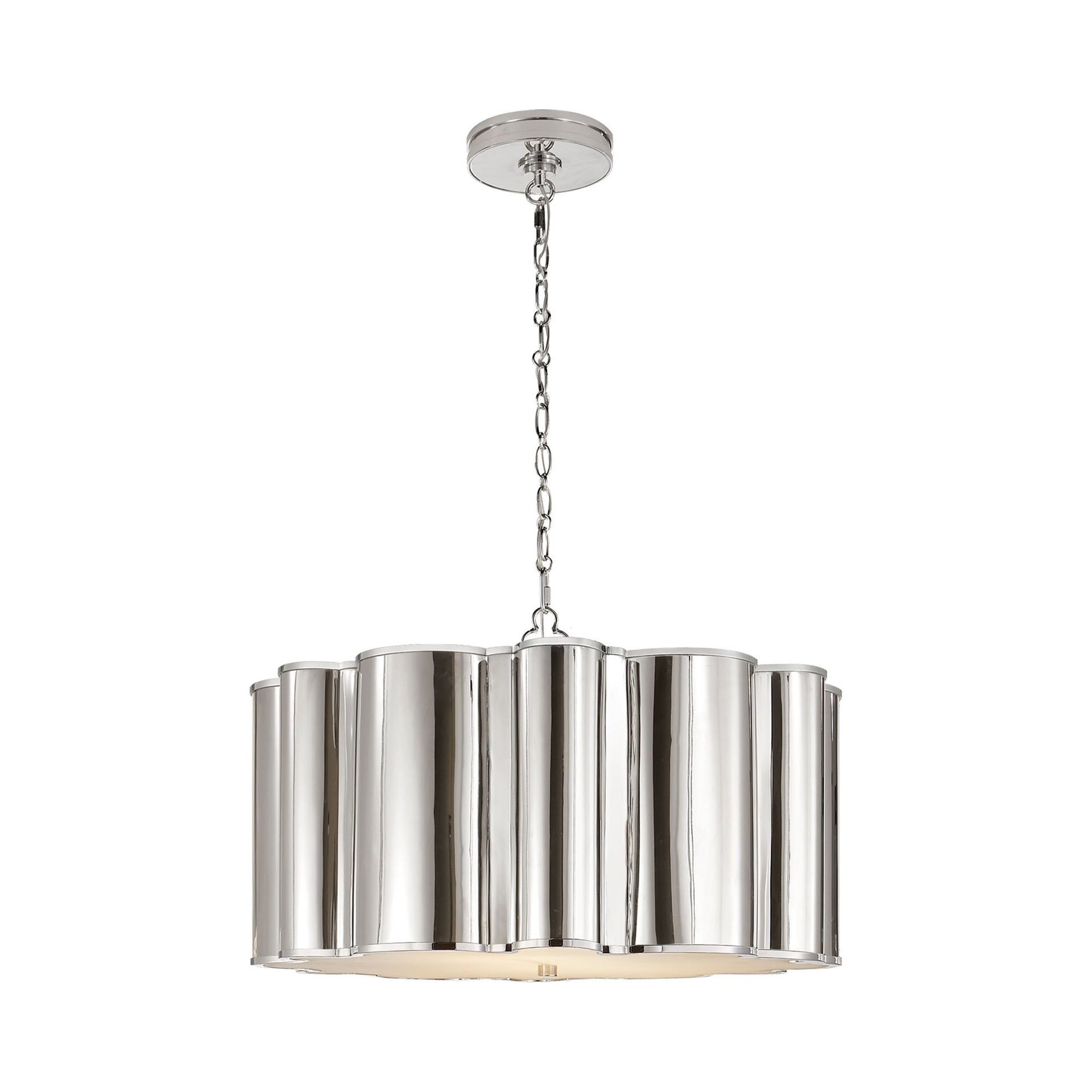 Polished Nickel Drum 4-Light Indoor Chandelier