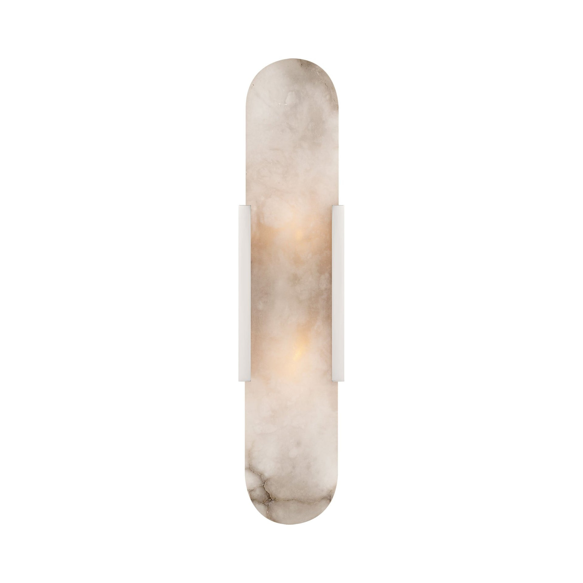 Polished Nickel 20" Alabaster Shade Wall Sconce