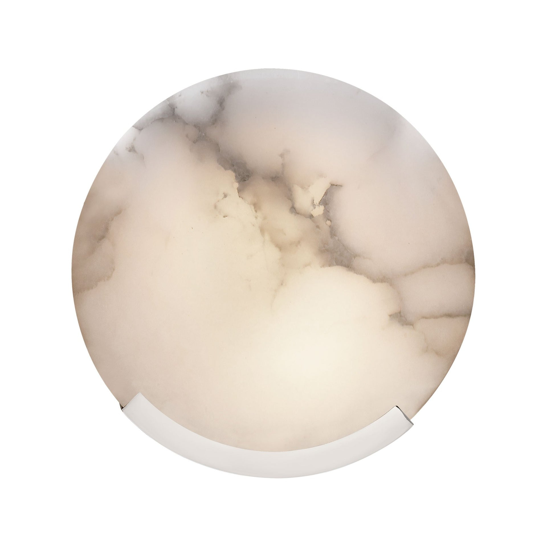 Elegant Alabaster Disc 7" Nickel Sconce with Dimmable Feature