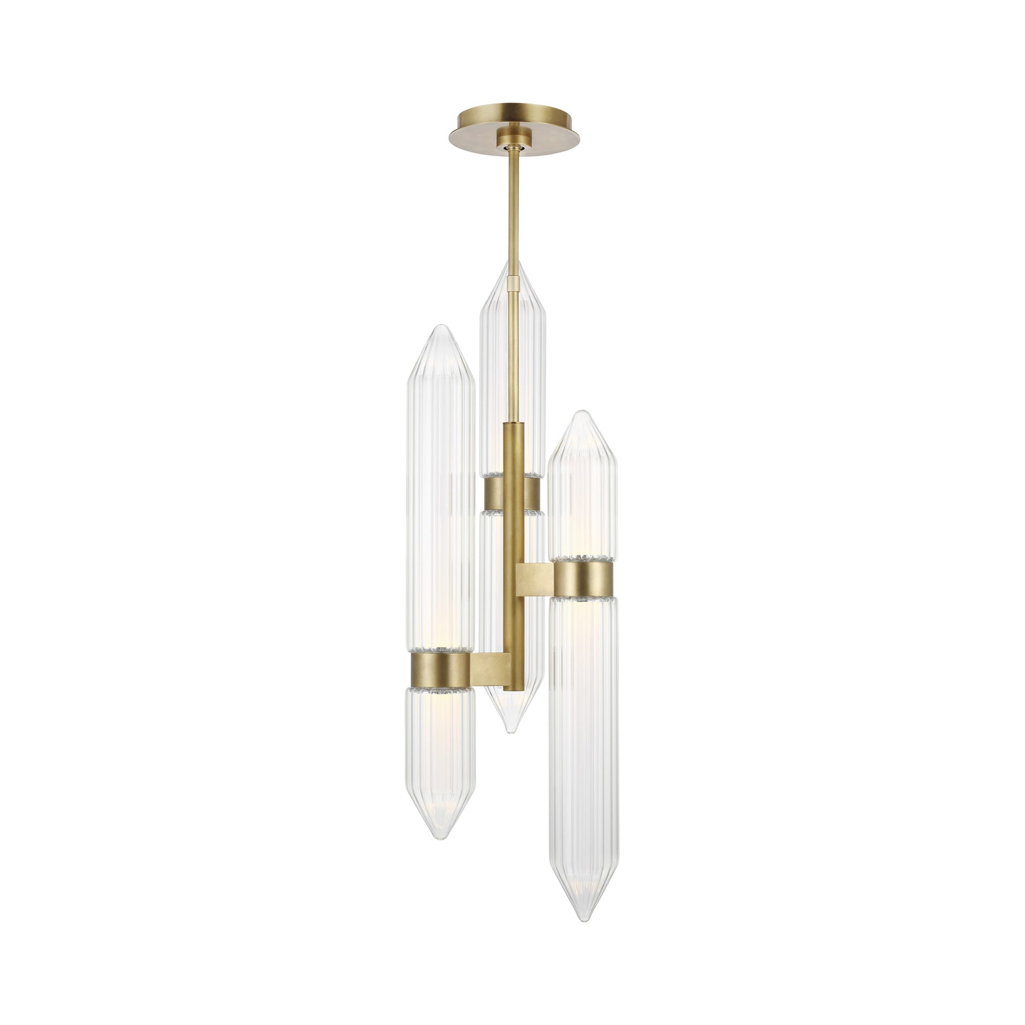 Langston Elegant Crystal LED Pendant in Plated Brass