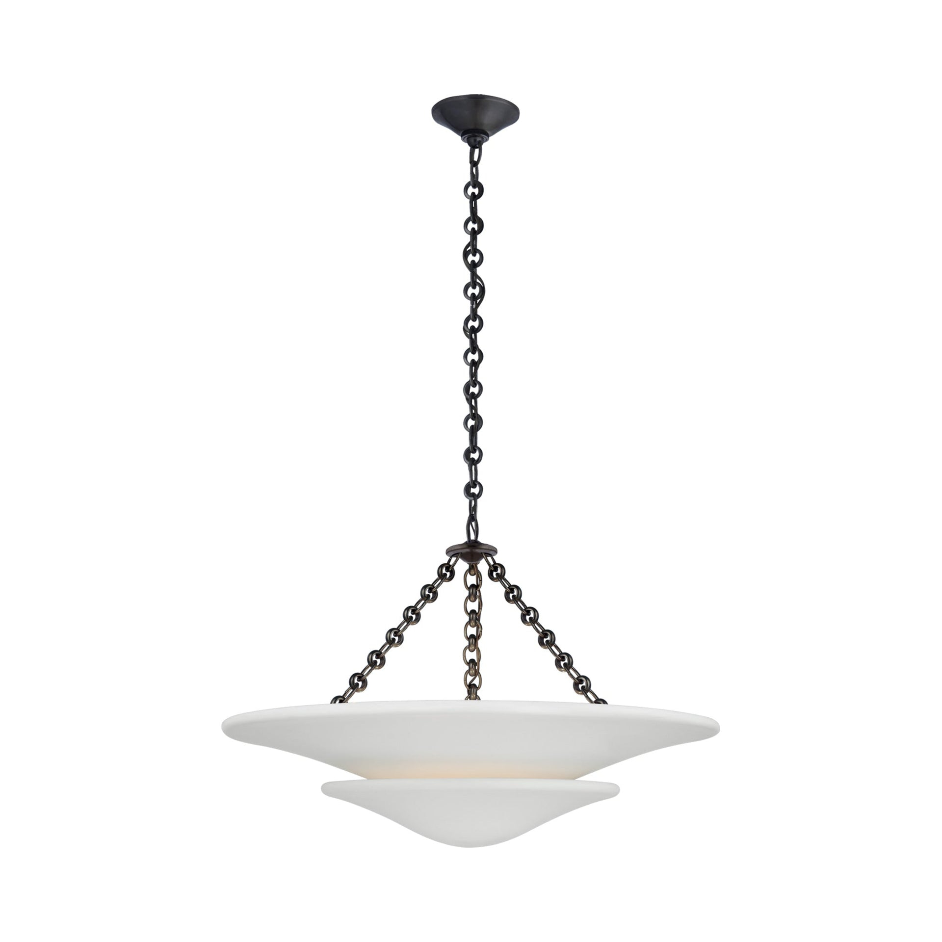 Mollino Bronze 3-Light Chandelier with Plaster Finish