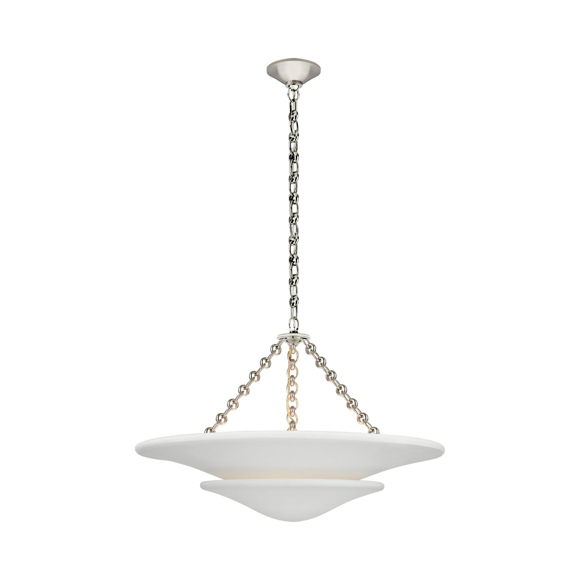 Mollino Polished Nickel Medium Tiered 3-Light Chandelier