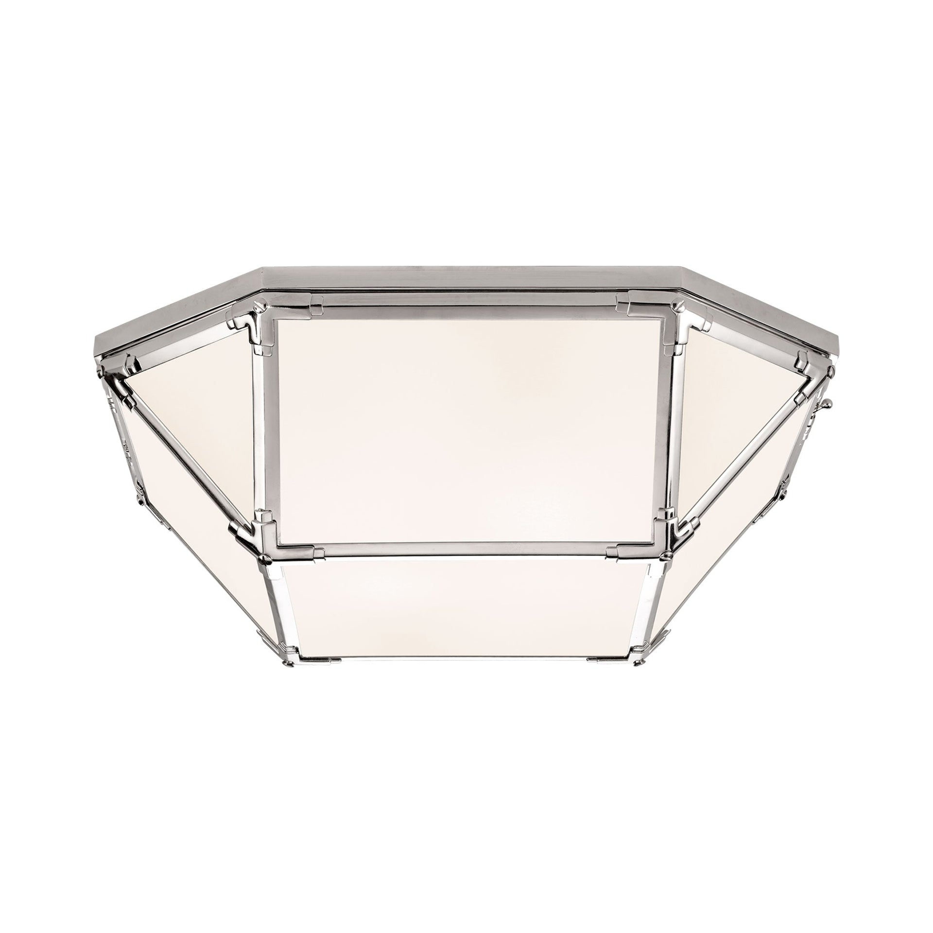 Morris 20" Polished Nickel Farmhouse Flush Mount with Frosted Glass