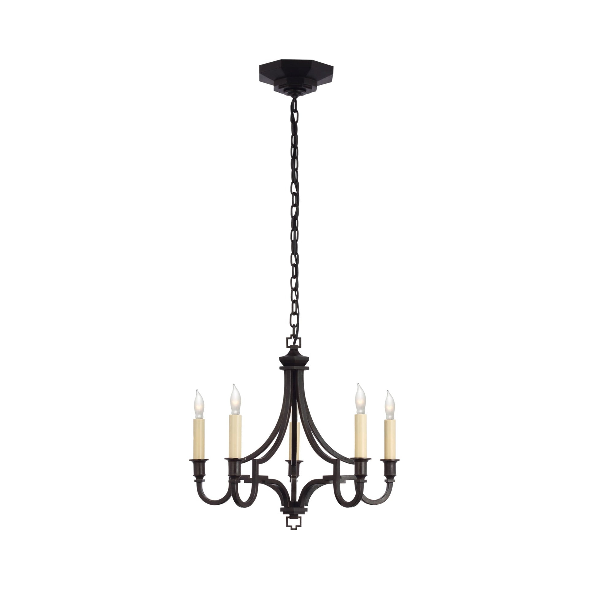 Mykonos Vintage Aged Iron 5-Light Candelabra Chandelier