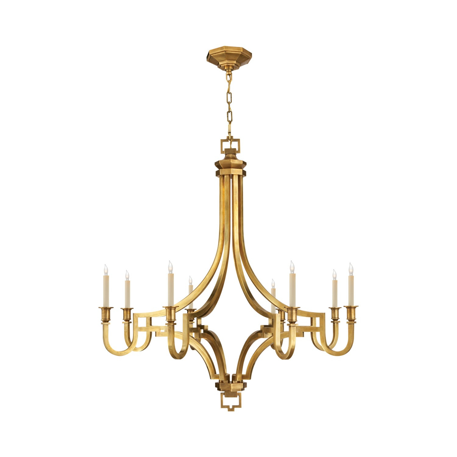 Mykonos Antique-Burnished Brass 8-Light Crystal Chandelier
